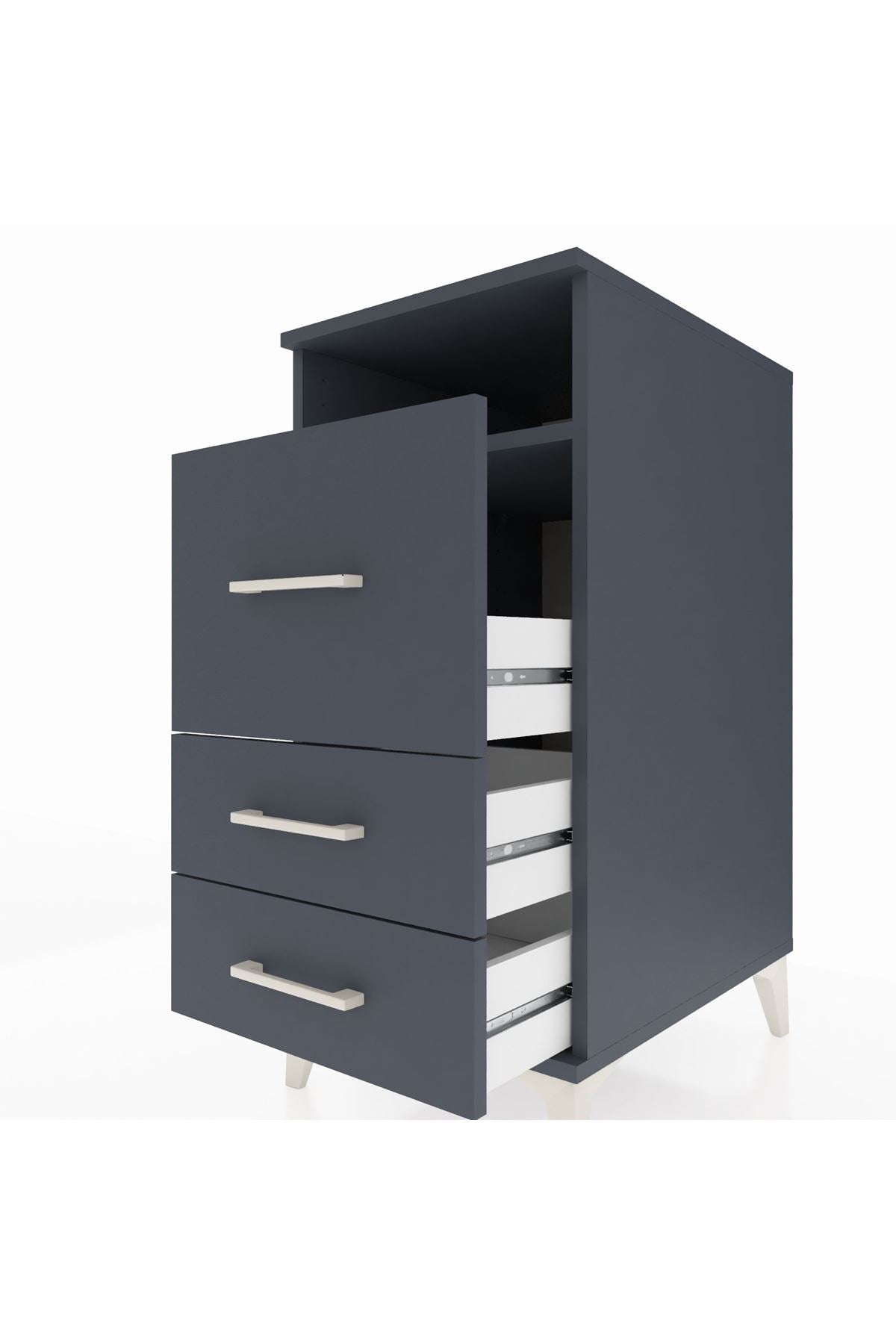 Kronos Komodin Tek Raflı 3 Çekmeceli 44x59x96 - S75M016V5C