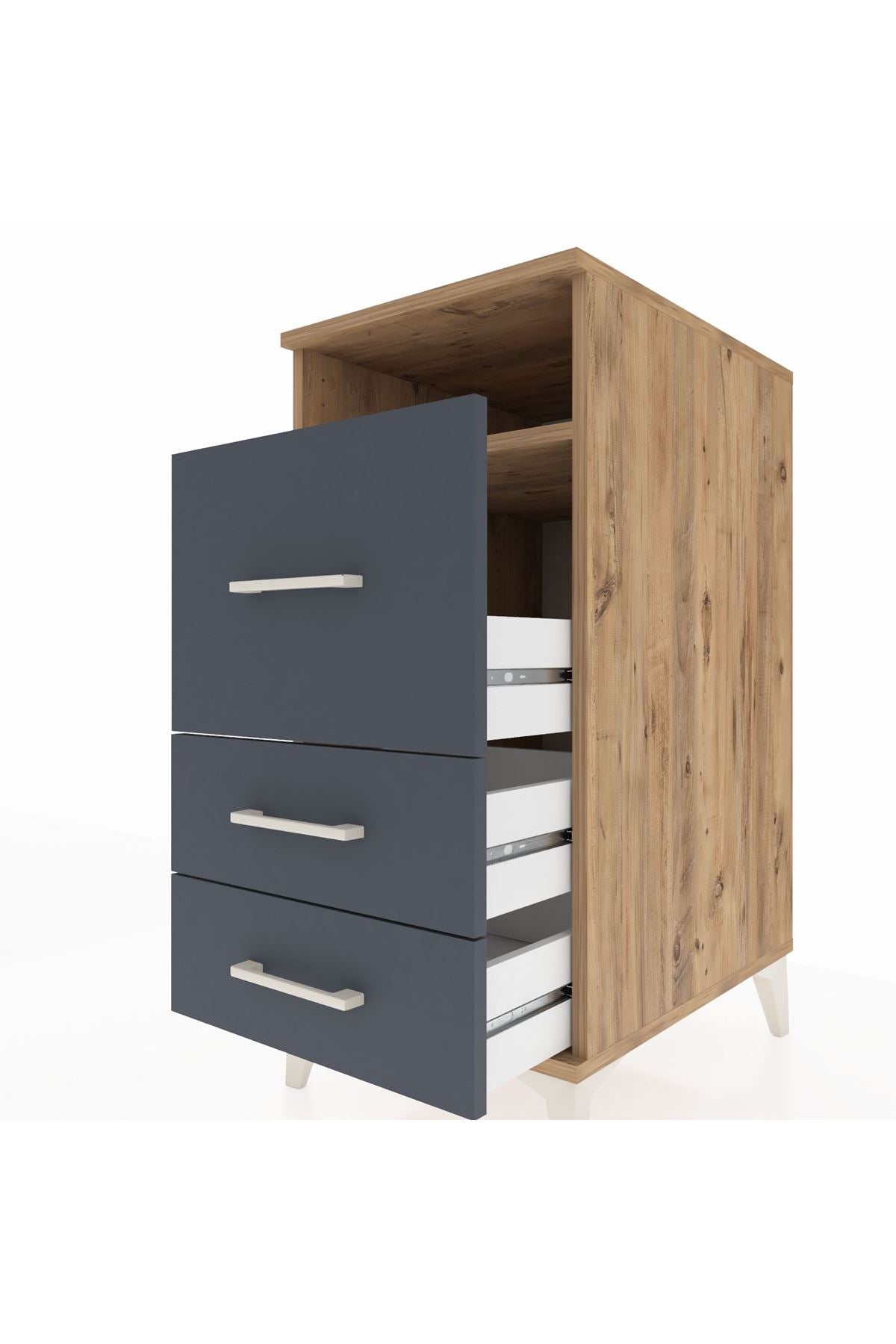 Kronos Komodin Tek Raflı 3 Çekmeceli 44x59x96 - S75M016V8C