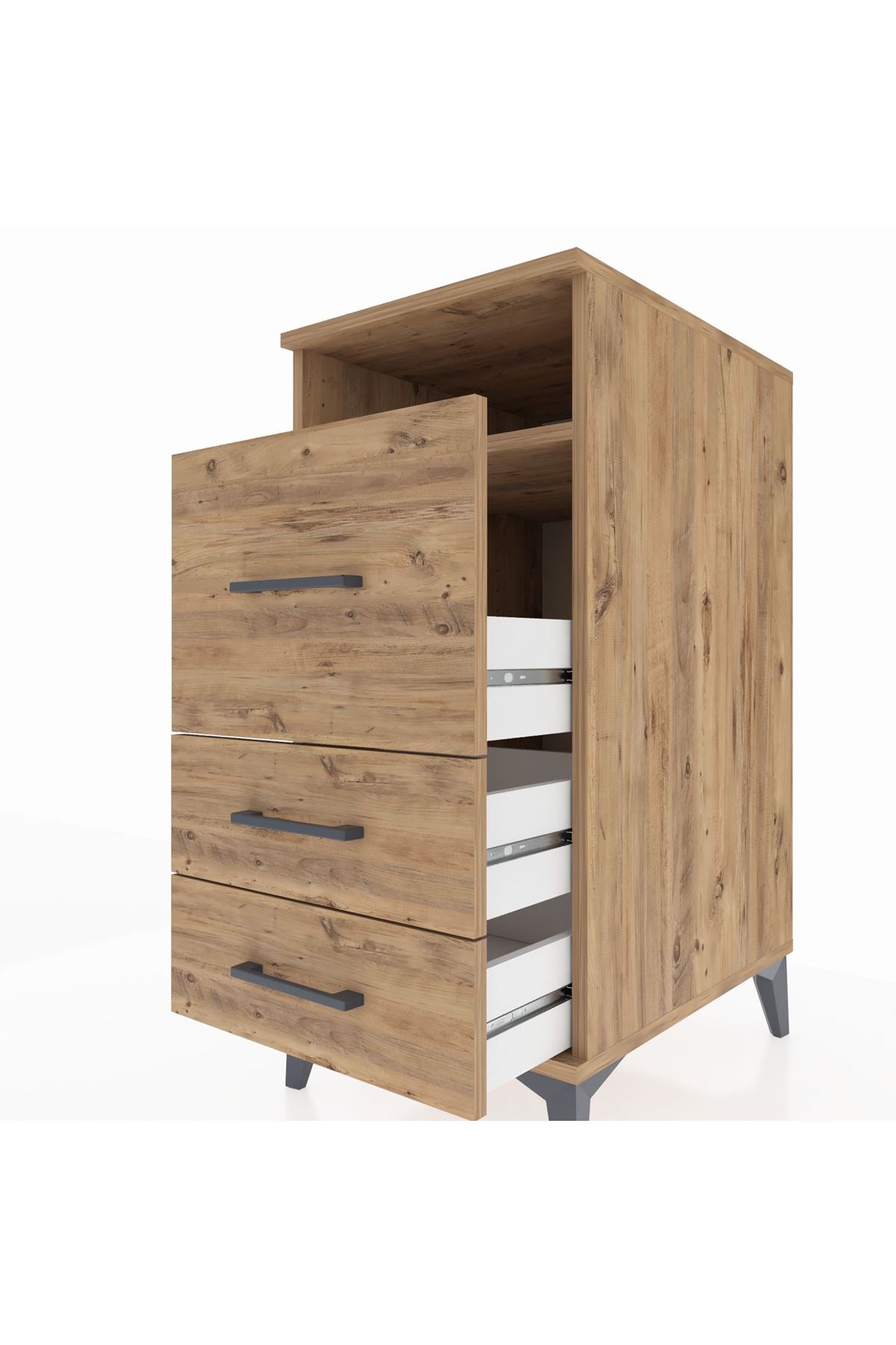 Kronos Komodin Tek Raflı 3 Çekmeceli 44x59x96 - S75M016V9C