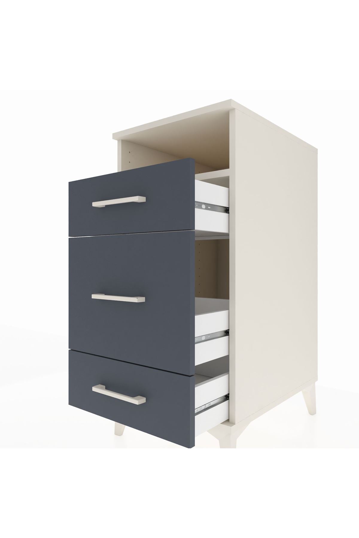 Kronos Komodin Tek Raflı 3 Çekmeceli 44x59x96 - S75M018V2C