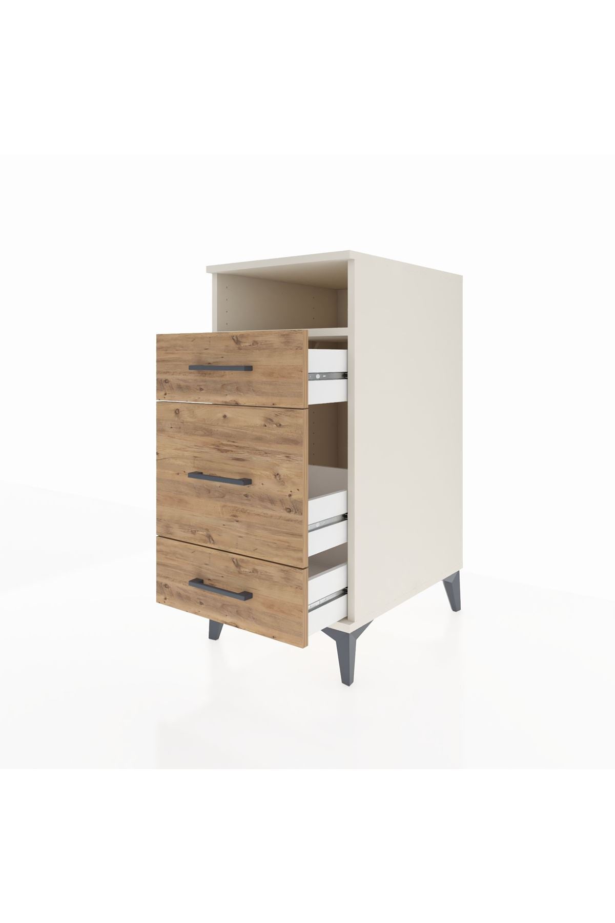 Kronos Komodin Tek Raflı 3 Çekmeceli 44x59x96 - S75M018V3C