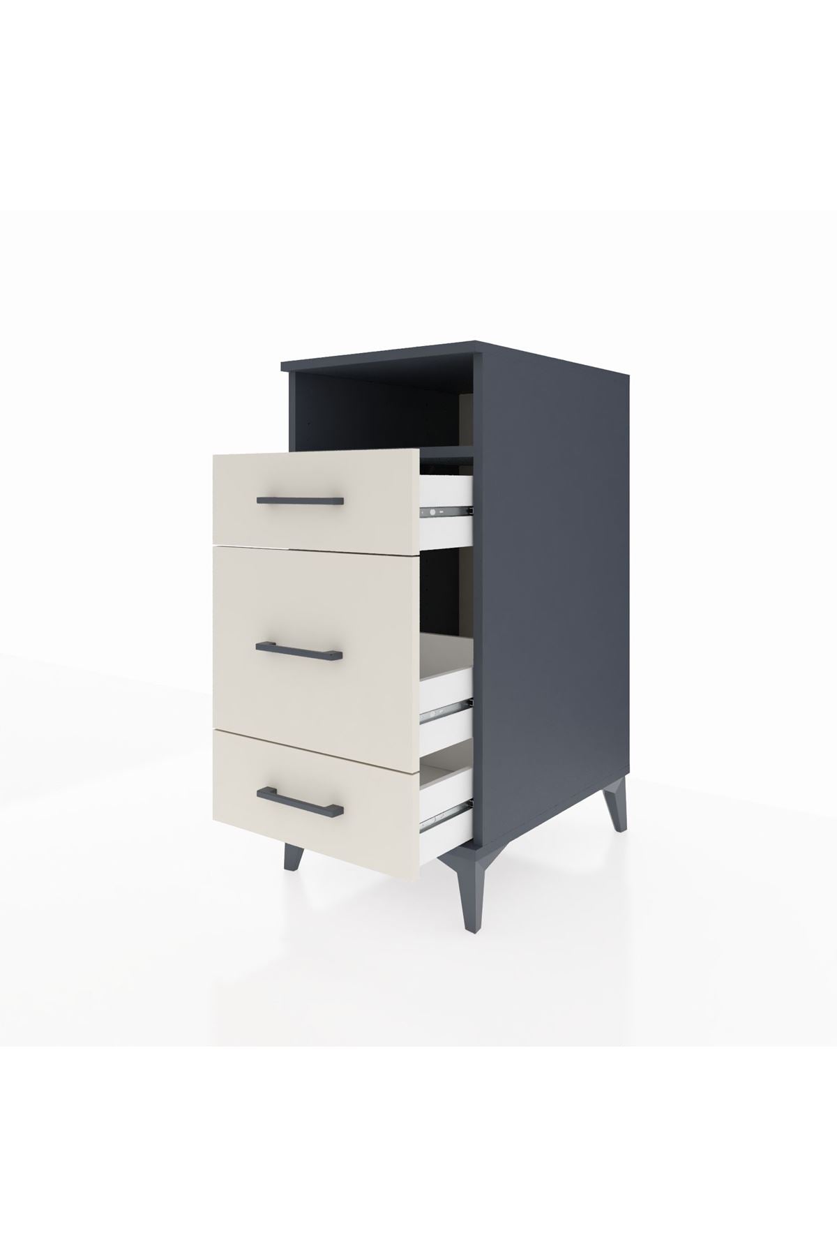 Kronos Komodin Tek Raflı 3 Çekmeceli 44x59x96 - S75M018V4C