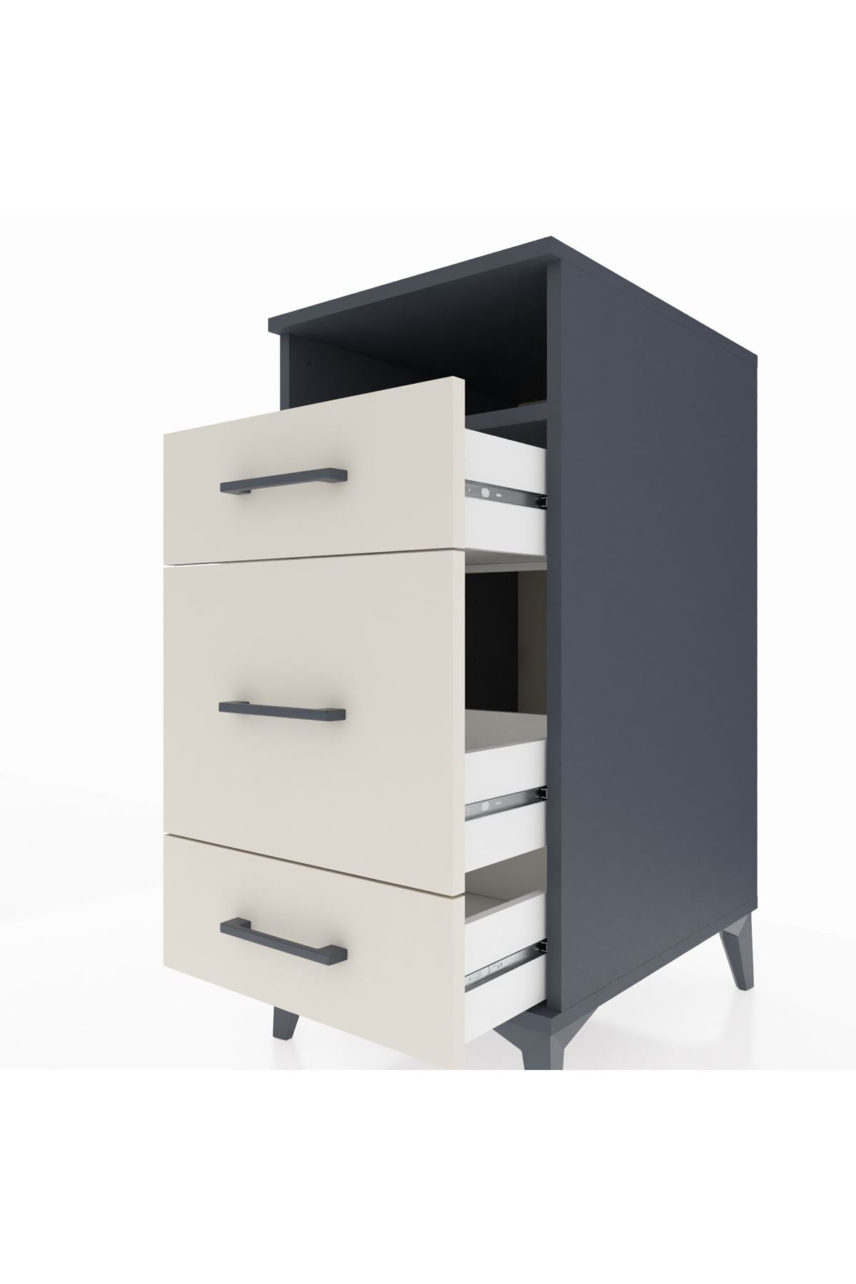 Kronos Komodin Tek Raflı 3 Çekmeceli 44x59x96 - S75M018V4C