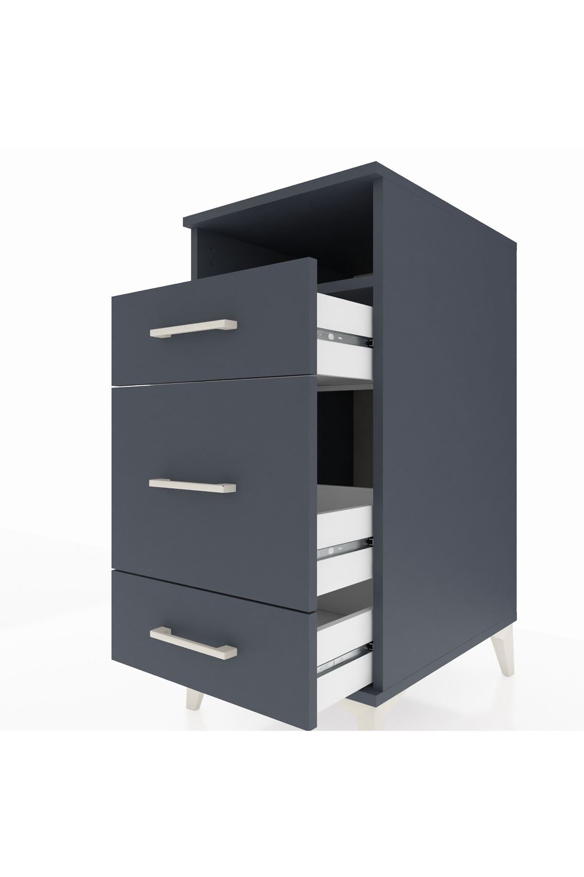 Kronos Komodin Tek Raflı 3 Çekmeceli 44x59x96 - S75M018V5C