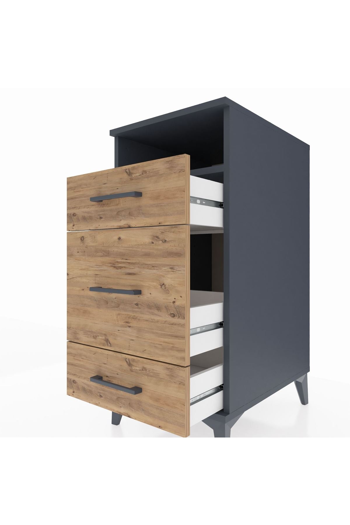 Kronos Komodin Tek Raflı 3 Çekmeceli 44x59x96 - S75M018V6C