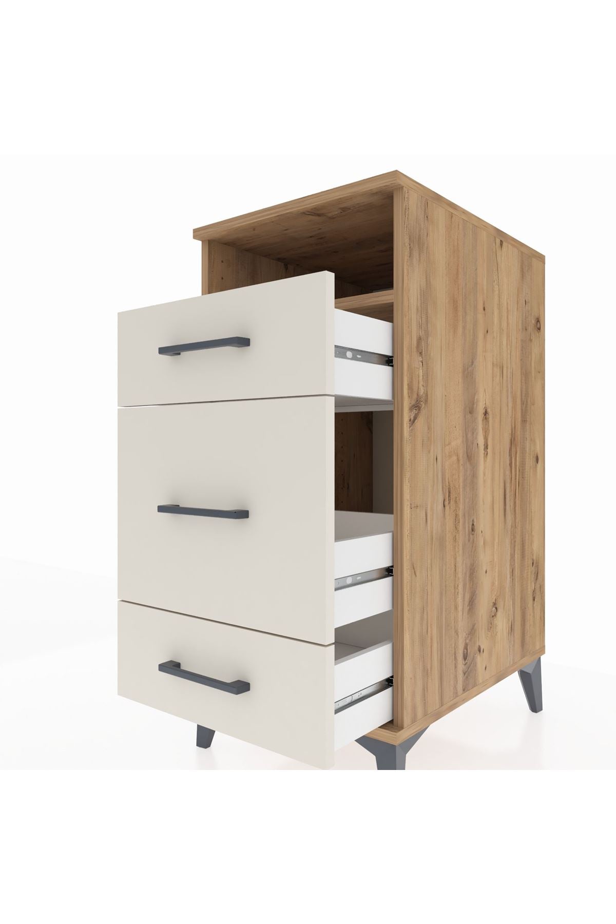 Kronos Komodin Tek Raflı 3 Çekmeceli 44x59x96 - S75M018V7C