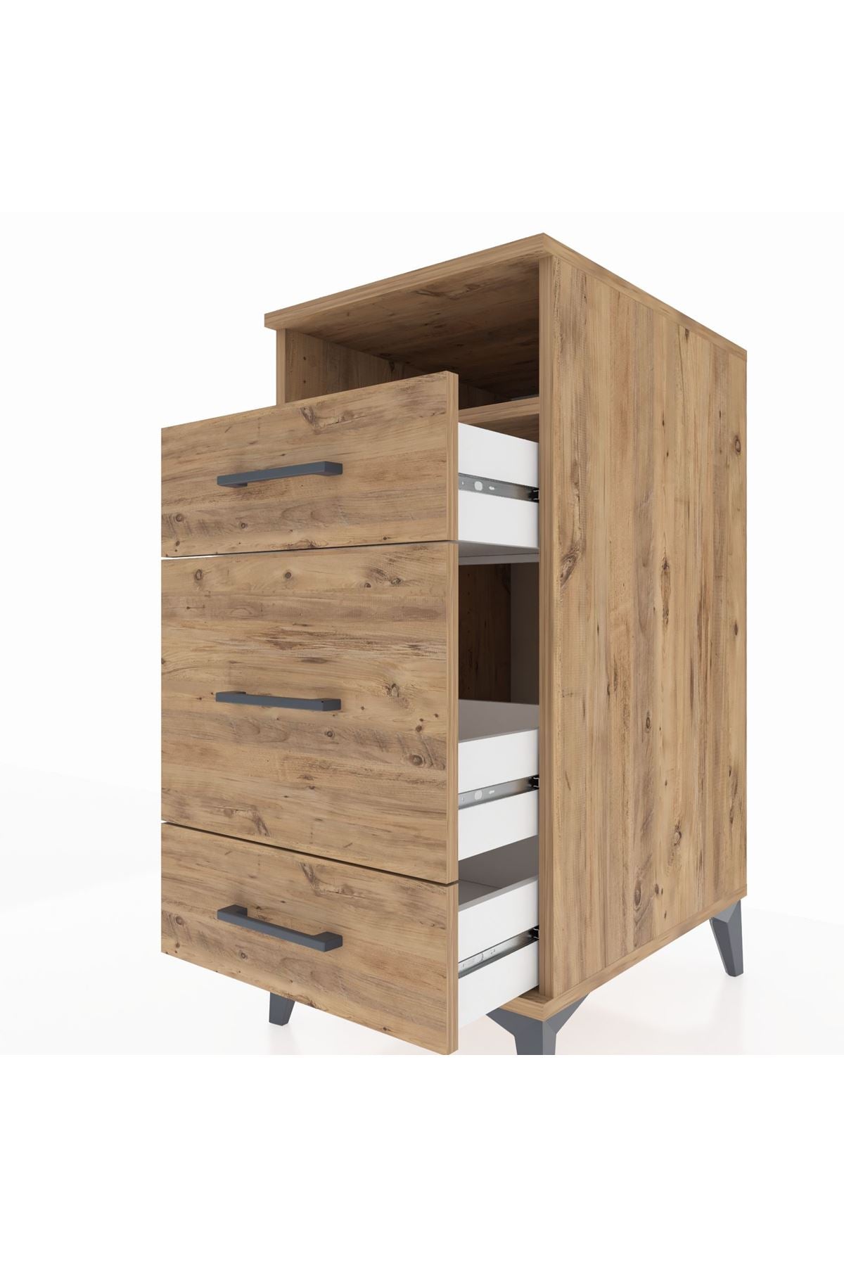 Kronos Komodin Tek Raflı 3 Çekmeceli 44x59x96 - S75M018V9C