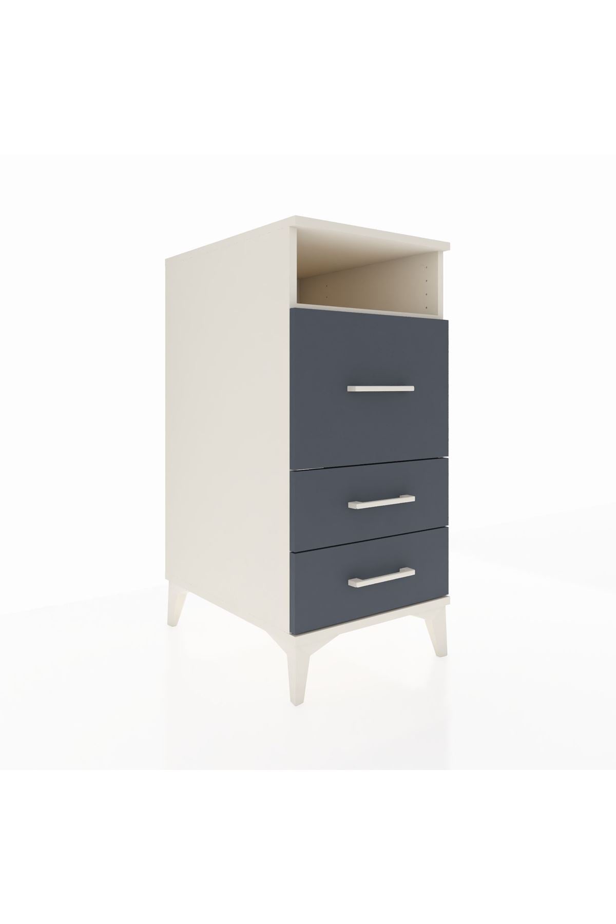Kronos Komodin Tek Raflı 3 Çekmeceli 44x59x96 - S75M019V2C