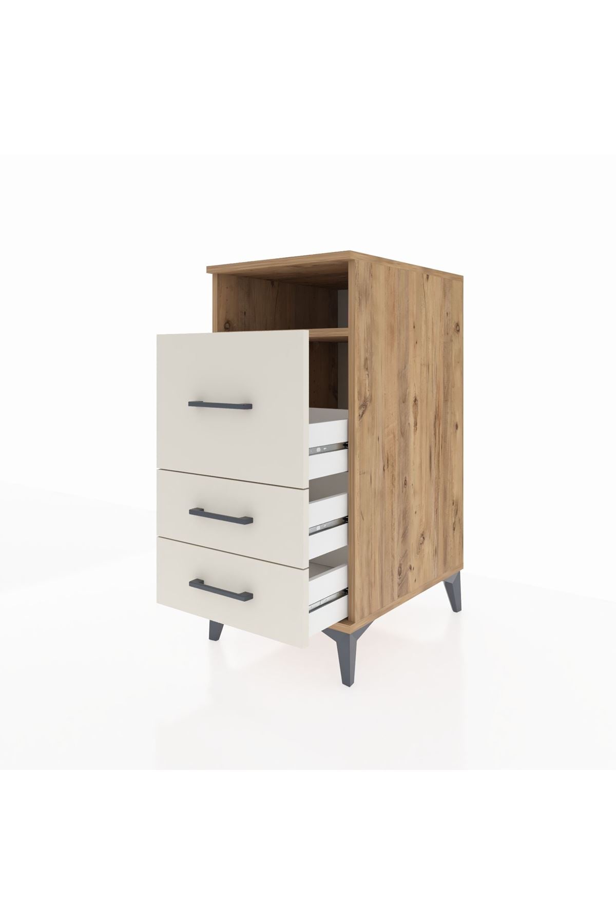 Kronos Komodin Tek Raflı 3 Çekmeceli 44x59x96 - S75M019V7C