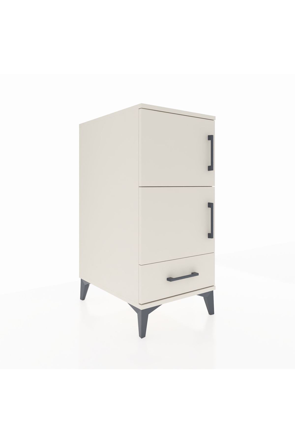 Kronos Komodin 4 Raflı Tek Çekmeceli Tek Kapaklı 44x59x96 - S75M020V1C