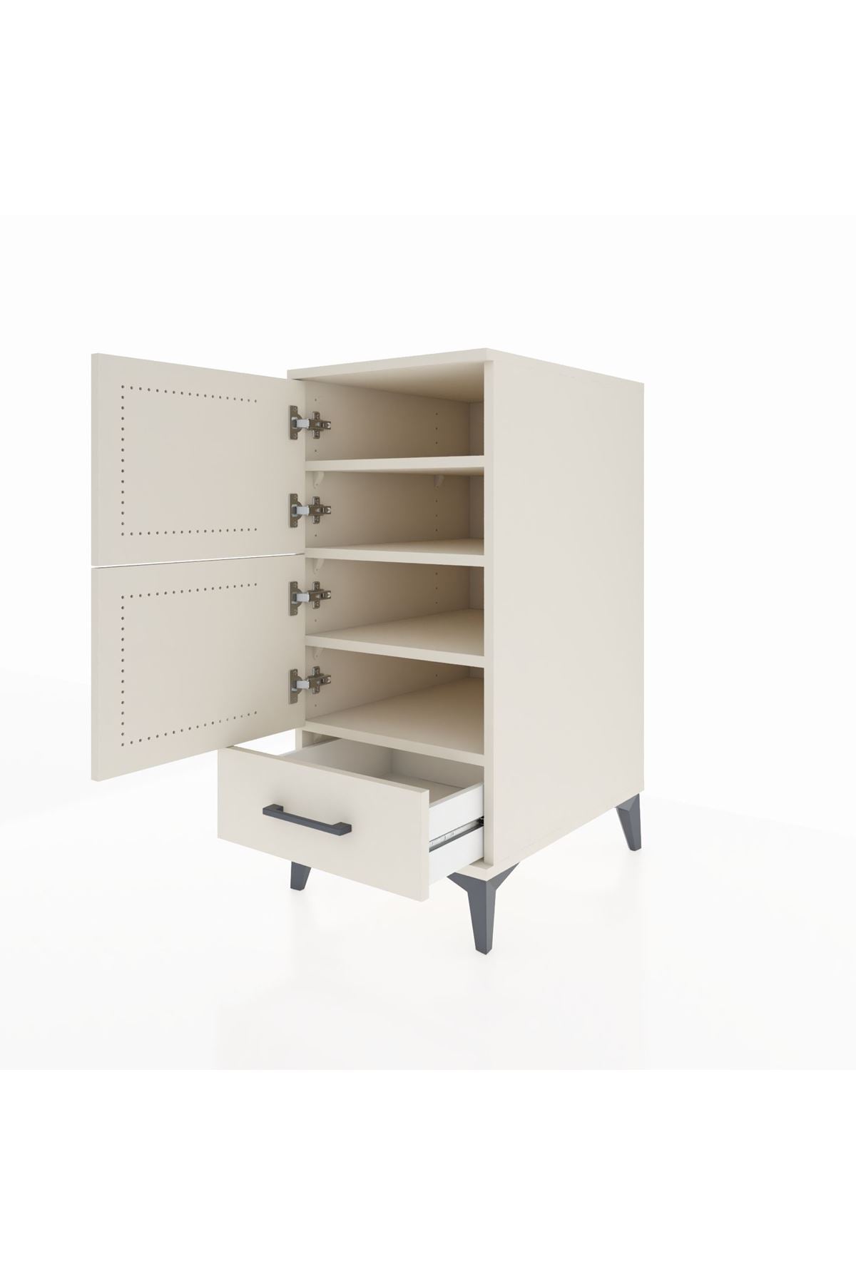 Kronos Komodin 4 Raflı Tek Çekmeceli Tek Kapaklı 44x59x96 - S75M020V1C
