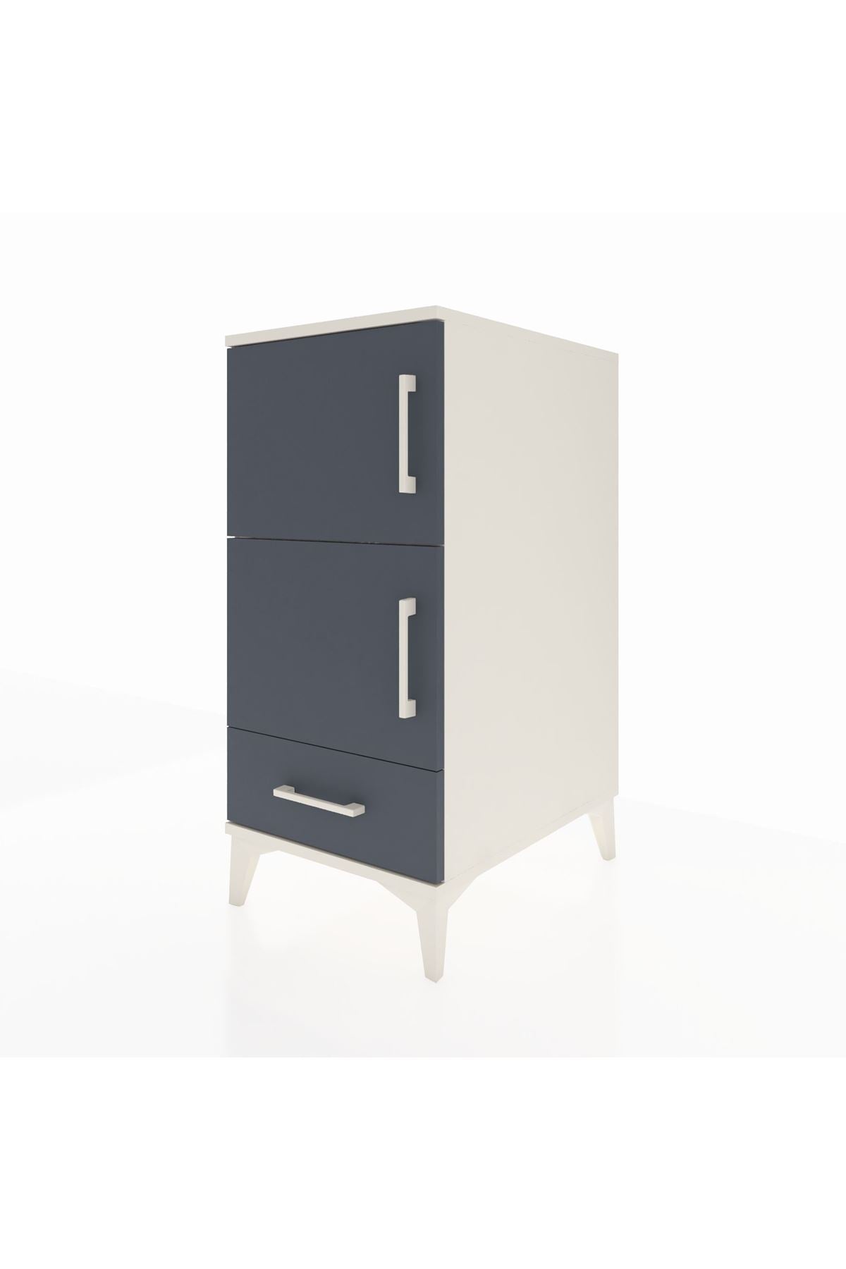 Kronos Komodin 4 Raflı Tek Çekmeceli Tek Kapaklı 44x59x96 - S75M020V2C