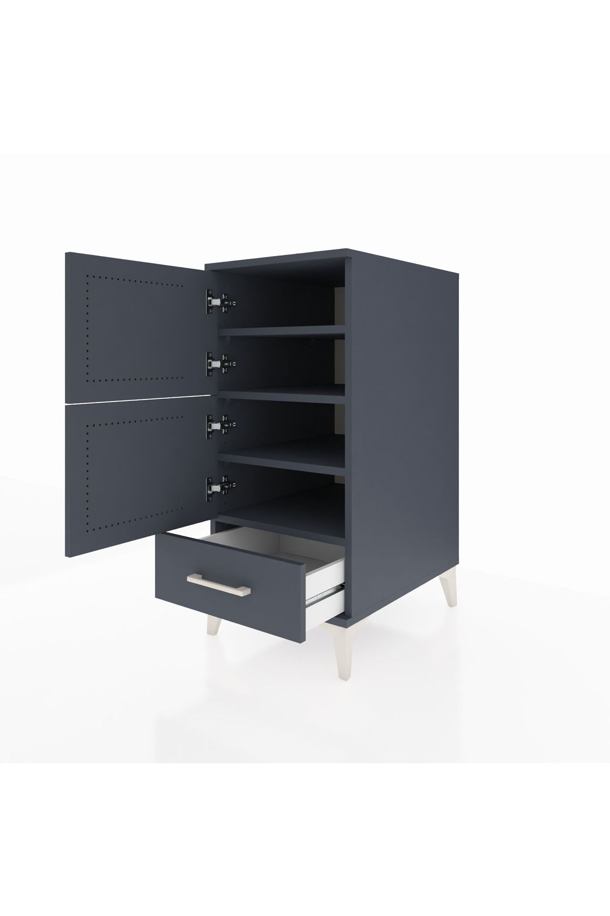 Kronos Komodin 4 Raflı Tek Çekmeceli Tek Kapaklı 44x59x96 - S75M020V5C
