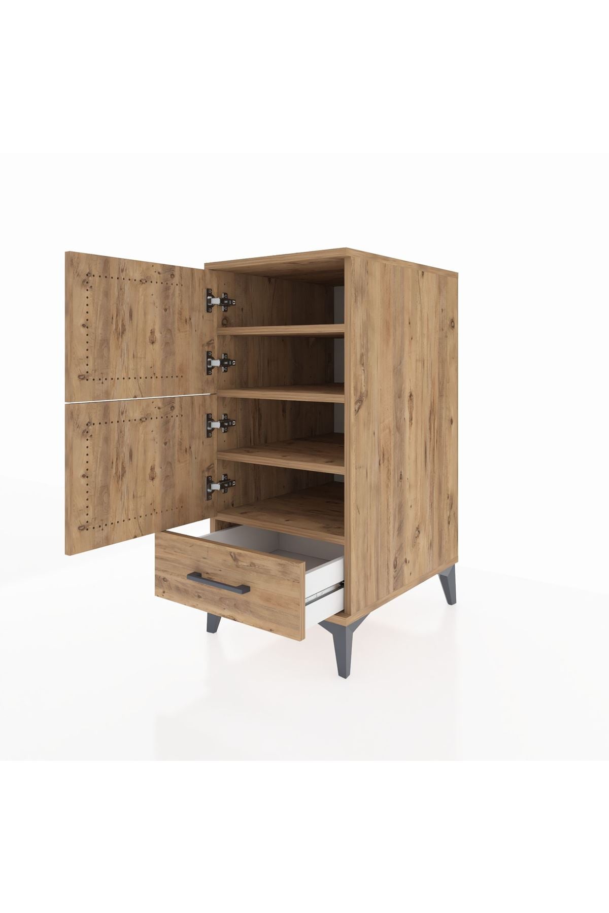 Kronos Komodin 4 Raflı Tek Çekmeceli Tek Kapaklı 44x59x96 - S75M020V9C