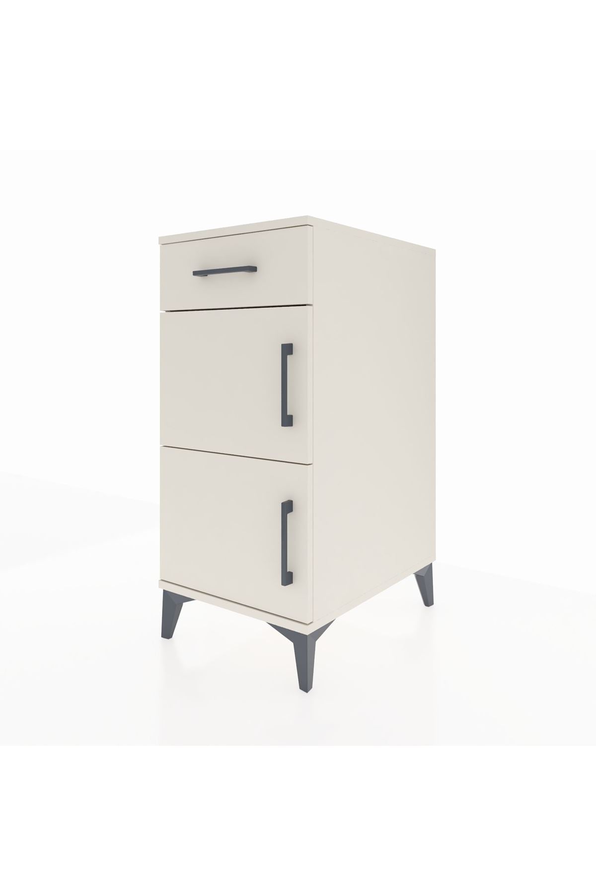 Kronos Komodin Tek Raflı Tek Çekmeceli 2 Kapaklı 44x59x96 - S75M021V1C