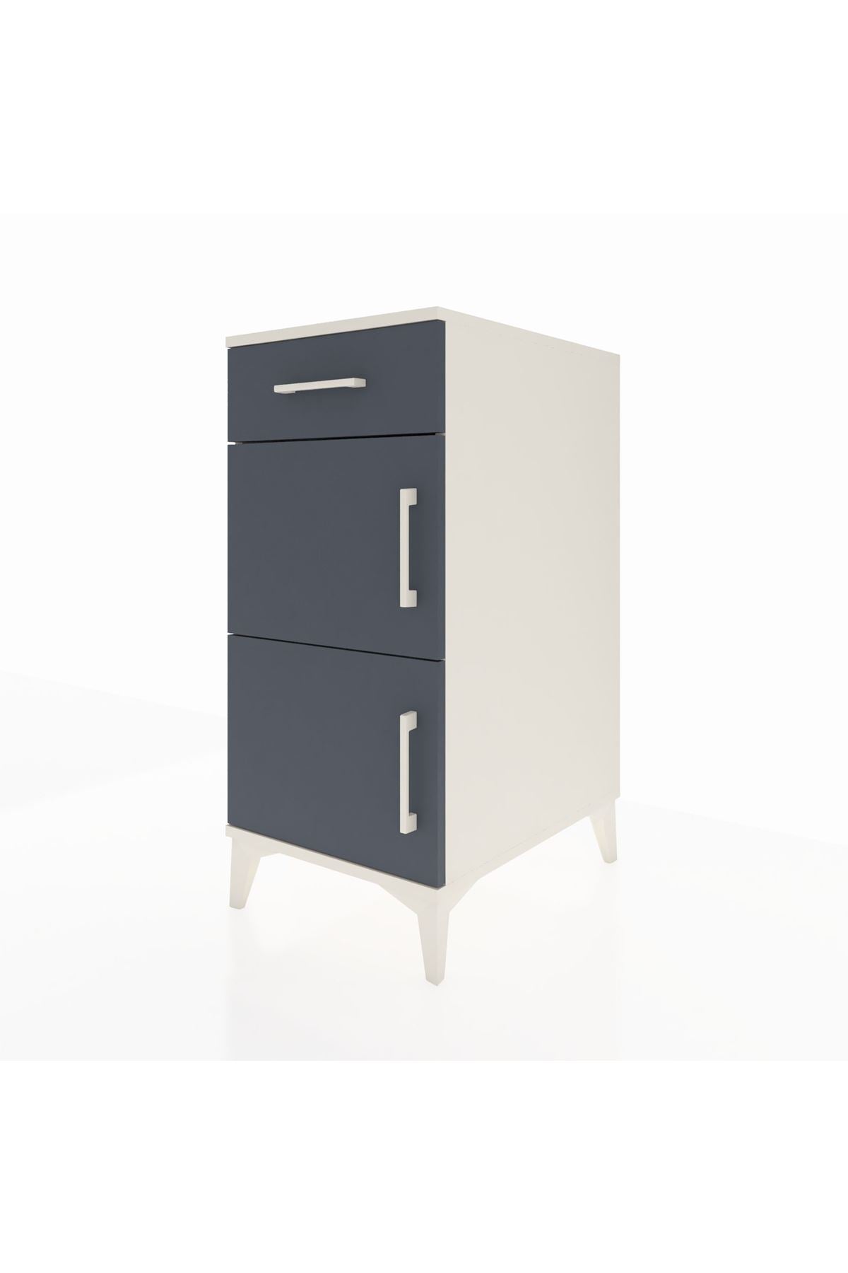 Kronos Komodin Tek Raflı Tek Çekmeceli 2 Kapaklı 44x59x96 - S75M021V2C
