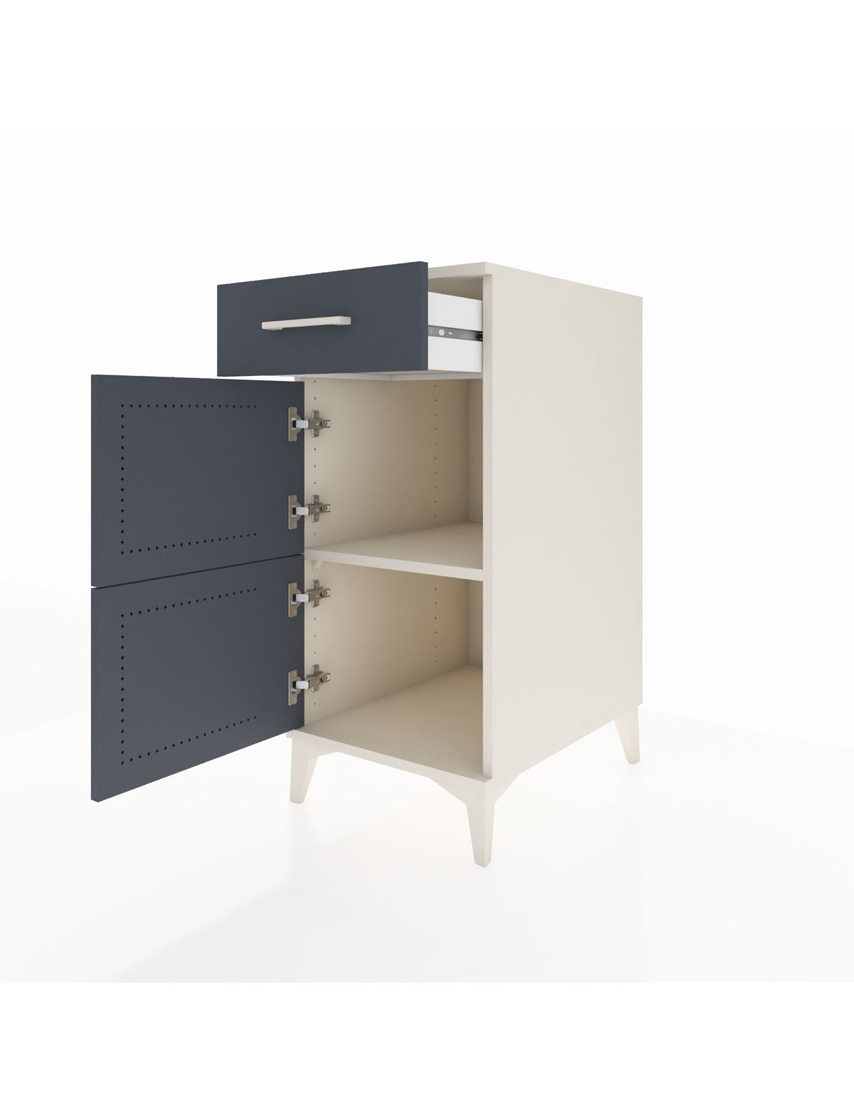 Kronos Komodin Tek Raflı Tek Çekmeceli 2 Kapaklı 44x59x96 - S75M021V2C