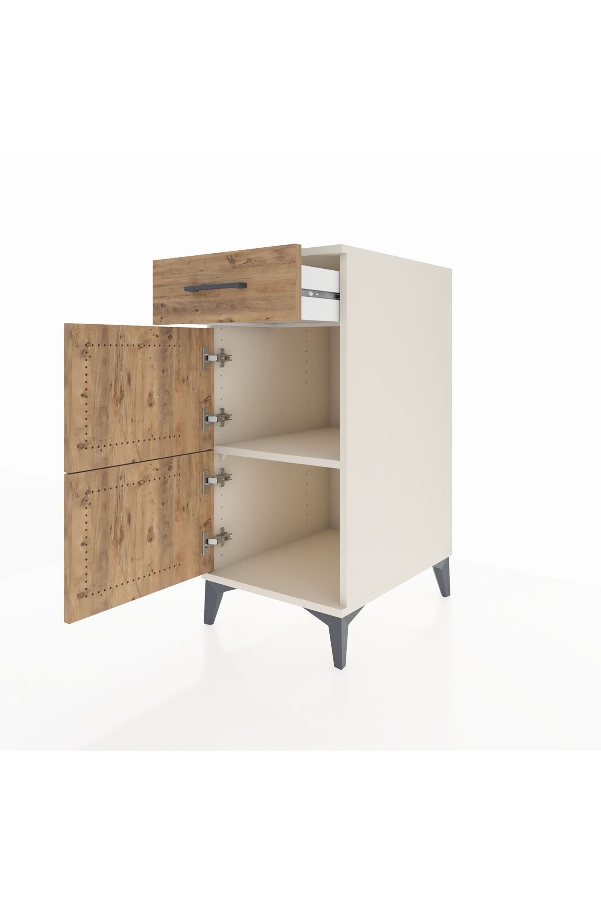 Kronos Komodin Tek Raflı Tek Çekmeceli 2 Kapaklı 44x59x96 - S75M021V3C