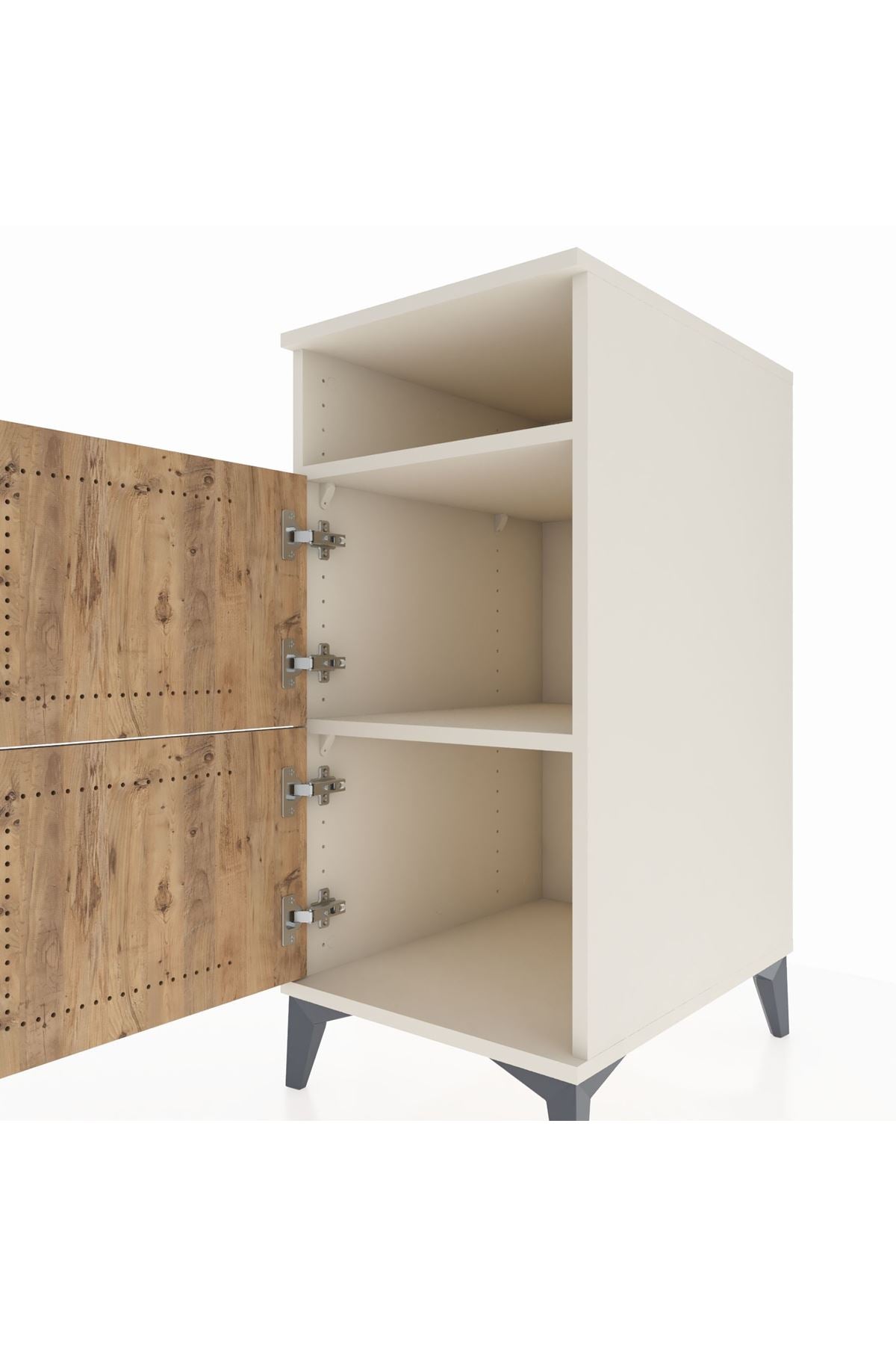 Kronos Komodin 2 Raflı 2 Kapaklı 44x59x96 - S75M022V3C