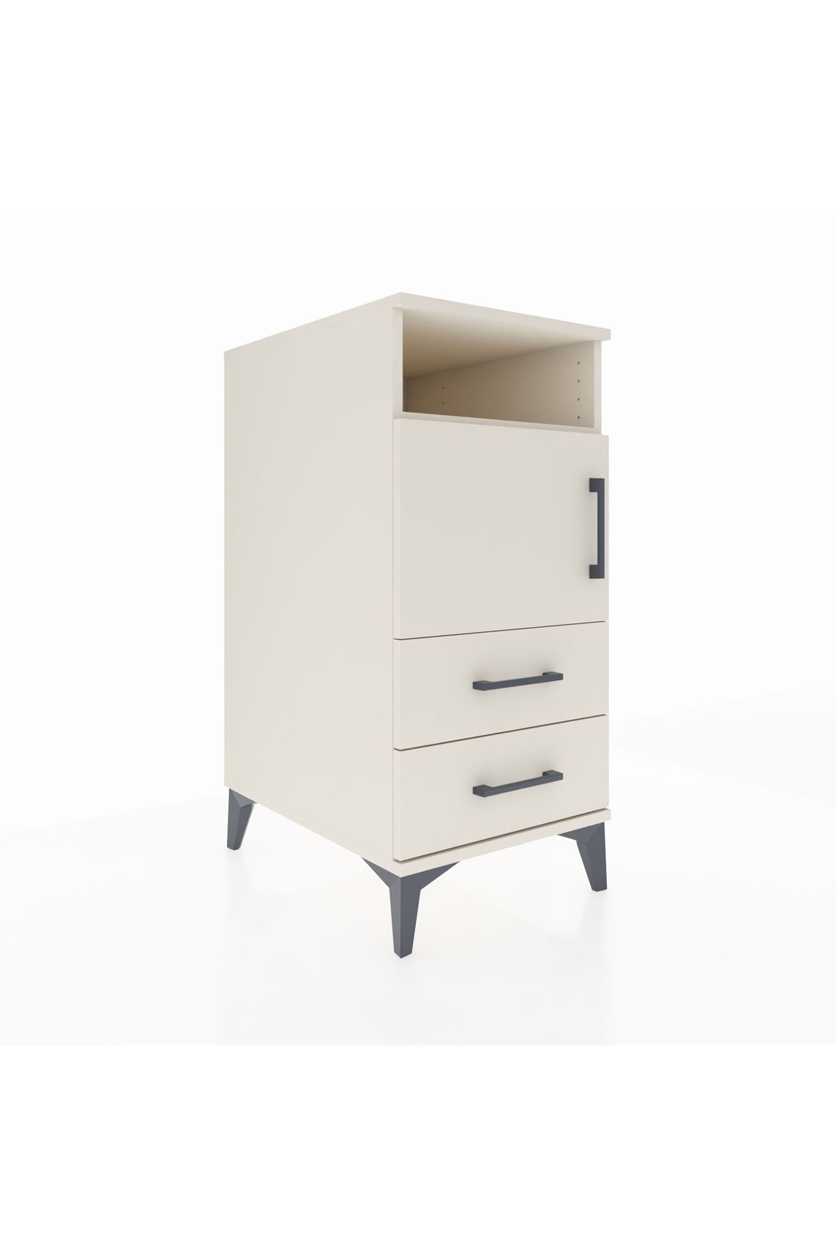 Kronos Komodin 2 Raflı 2 Çekmeceli Tek Kapaklı 44x59x96 - S75M023V1C