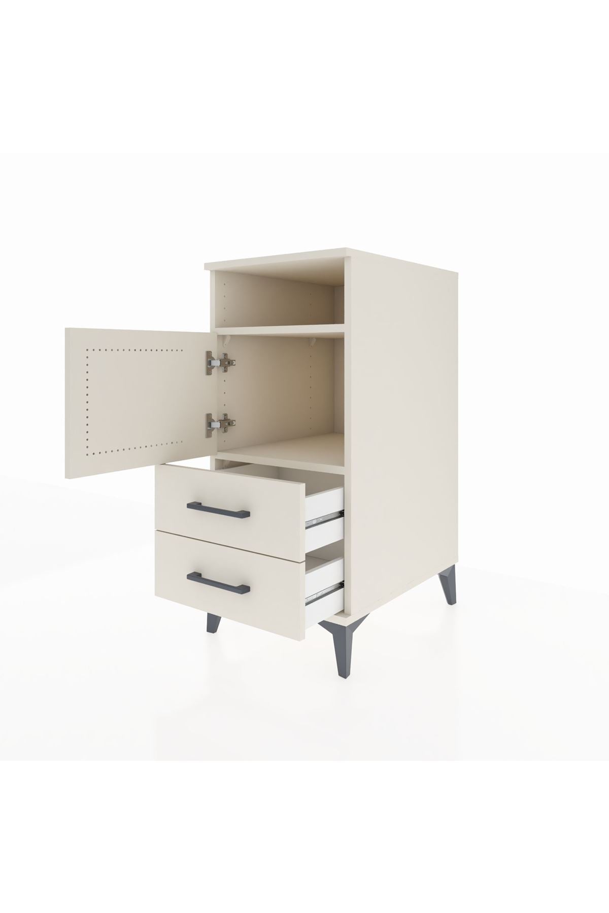 Kronos Komodin 2 Raflı 2 Çekmeceli Tek Kapaklı 44x59x96 - S75M023V1C