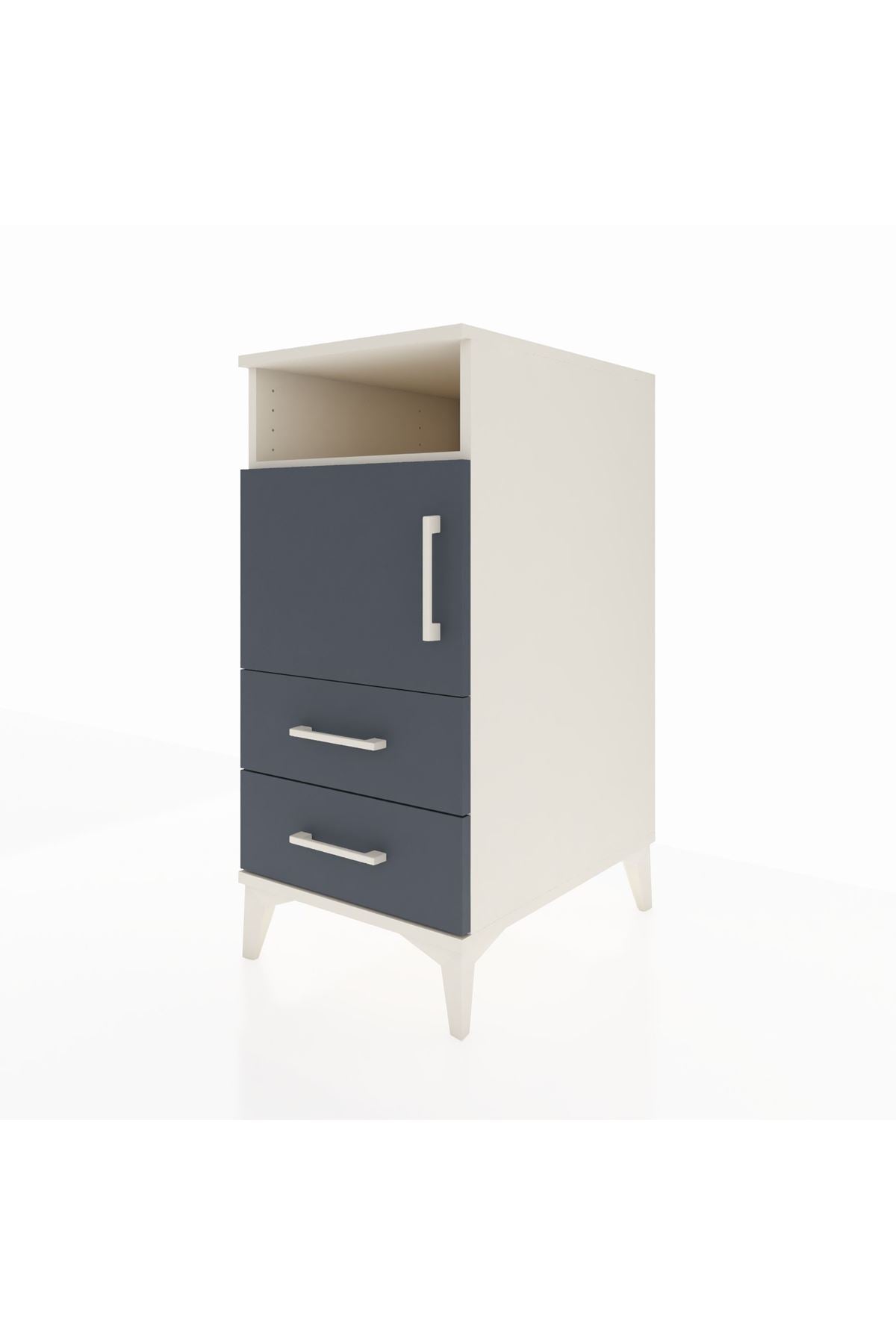 Kronos Komodin 2 Raflı 2 Çekmeceli Tek Kapaklı 44x59x96 - S75M023V2C