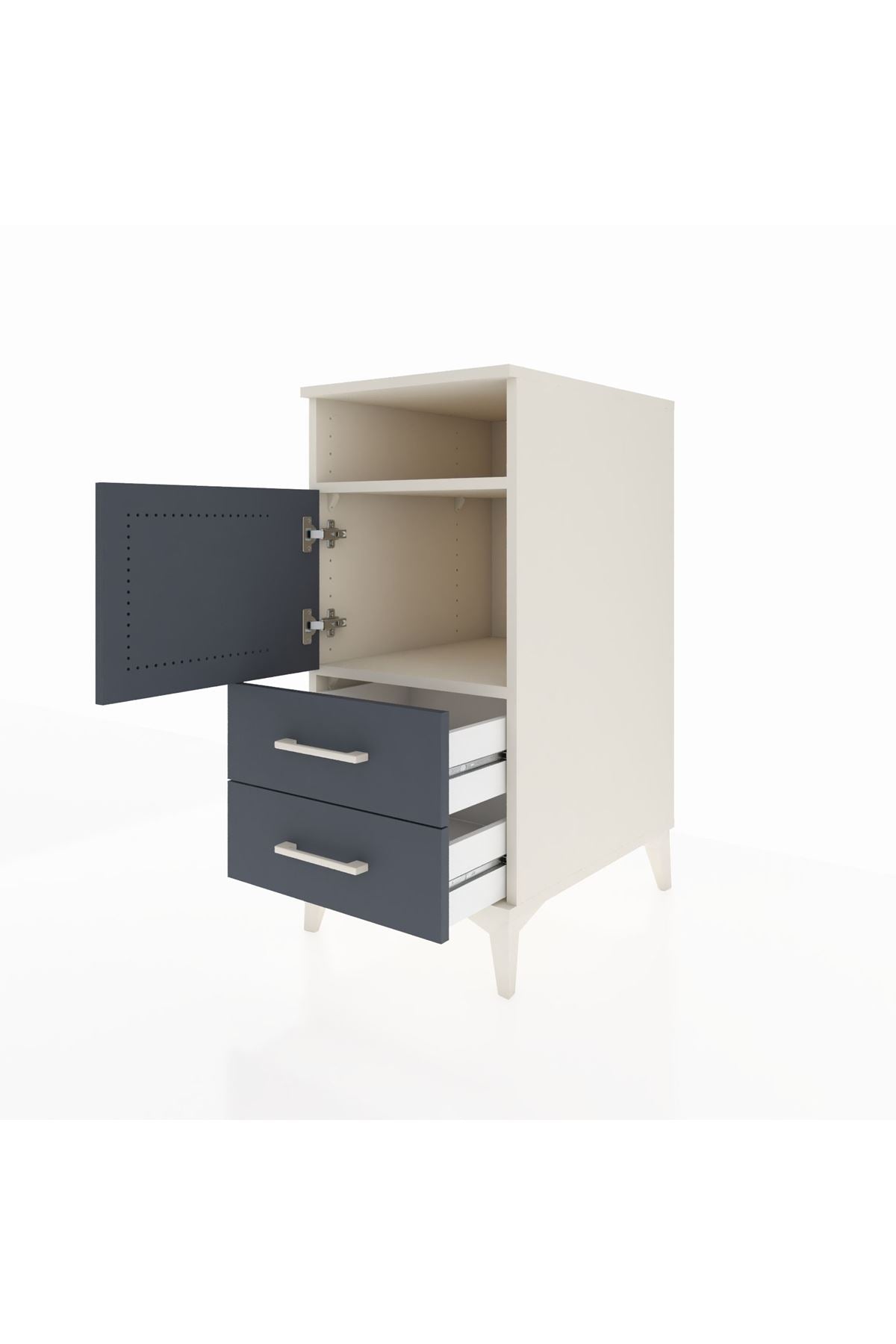 Kronos Komodin 2 Raflı 2 Çekmeceli Tek Kapaklı 44x59x96 - S75M023V2C