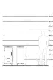 Kronos Komodin 2 Raflı 2 Çekmeceli Tek Kapaklı 44x59x96 - S75M023V3C