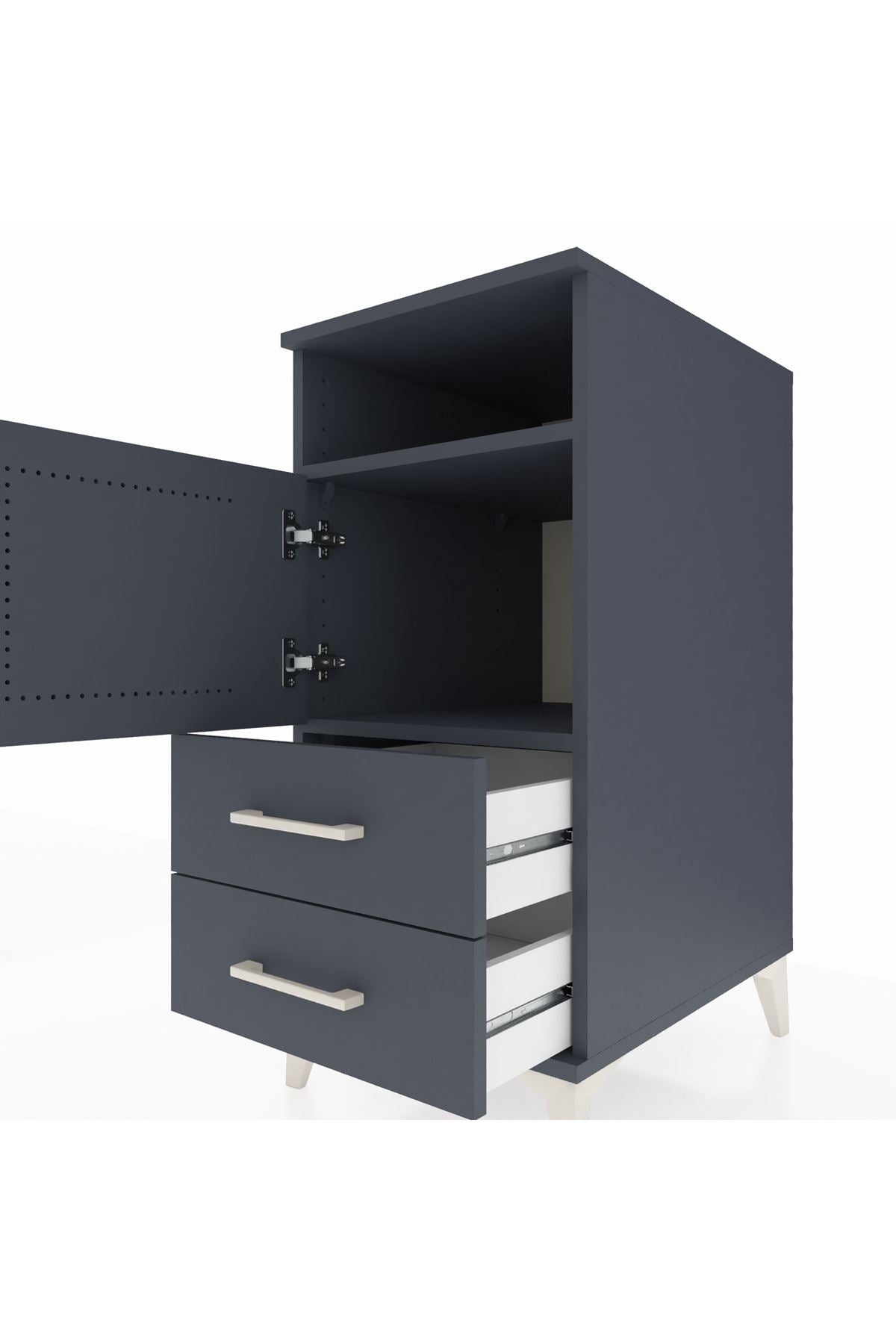 Kronos Komodin 2 Raflı 2 Çekmeceli Tek Kapaklı 44x59x96 - S75M023V5C