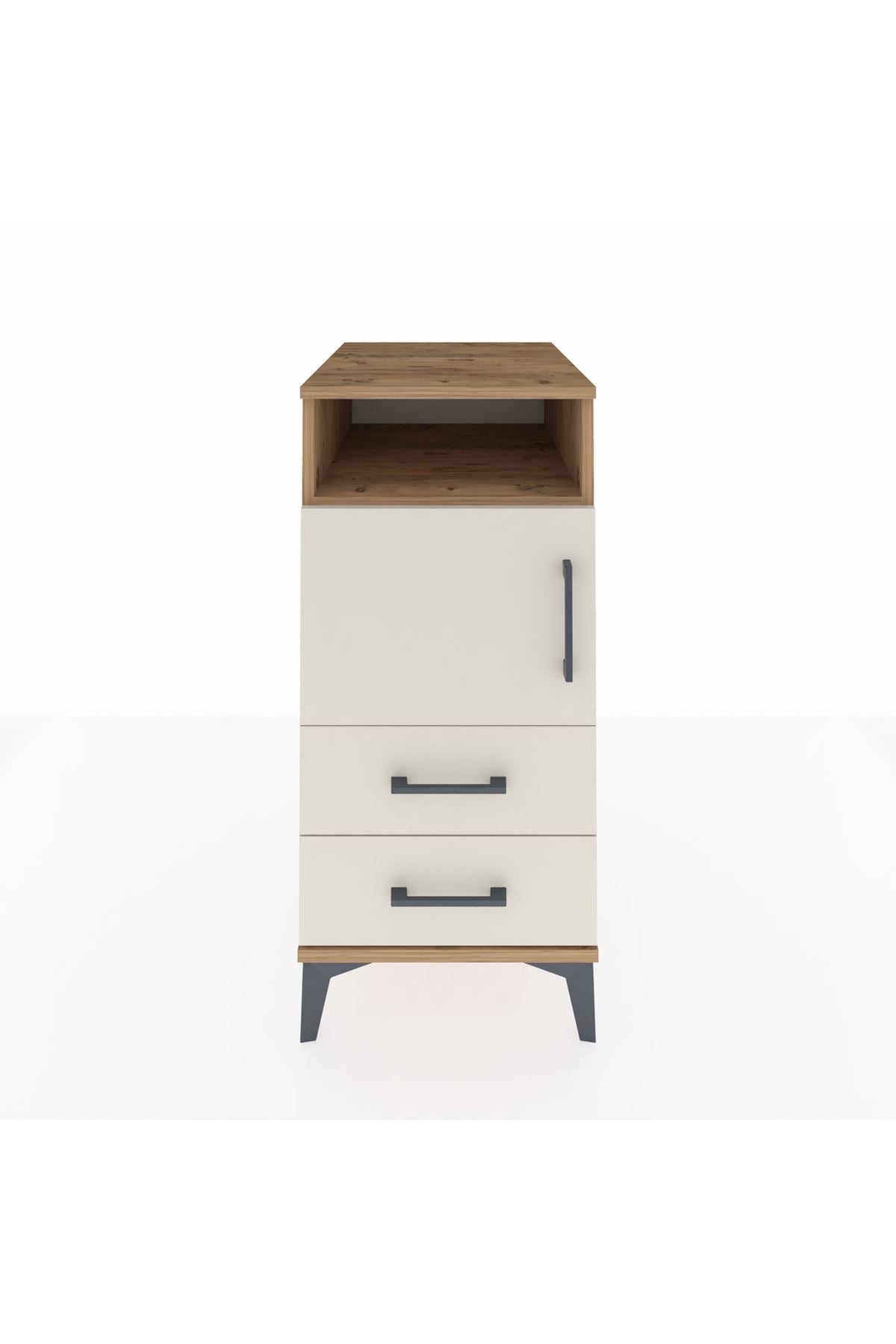 Kronos Komodin 2 Raflı 2 Çekmeceli Tek Kapaklı 44x59x96 - S75M023V7C
