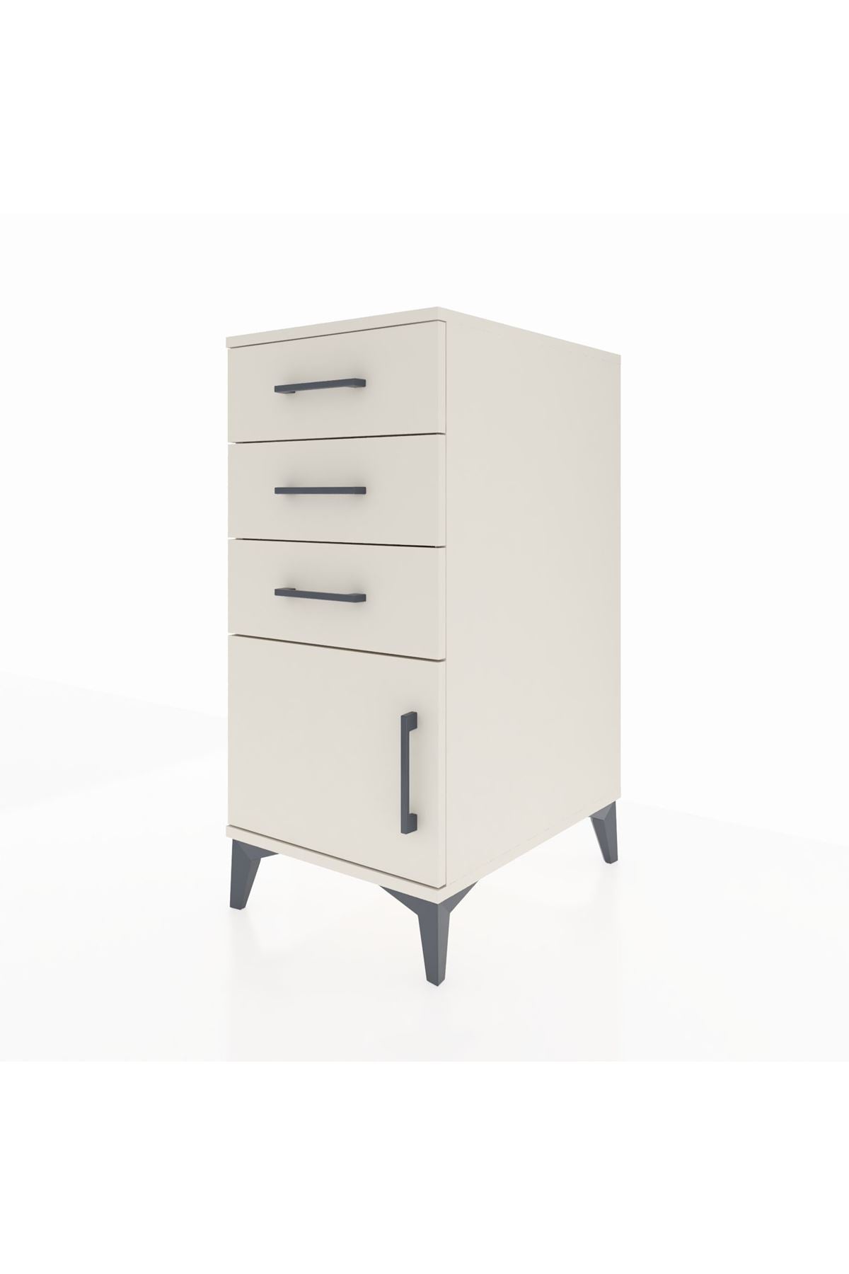 Kronos Komodin 3 Çekmeceli Tek Kapaklı 44x59x96 - S75M024V1C