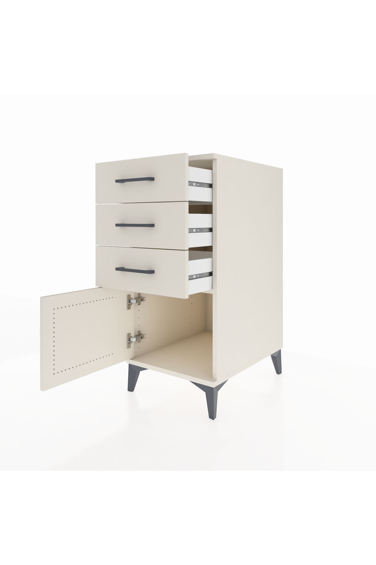 Kronos Komodin 3 Çekmeceli Tek Kapaklı 44x59x96 - S75M024V1C