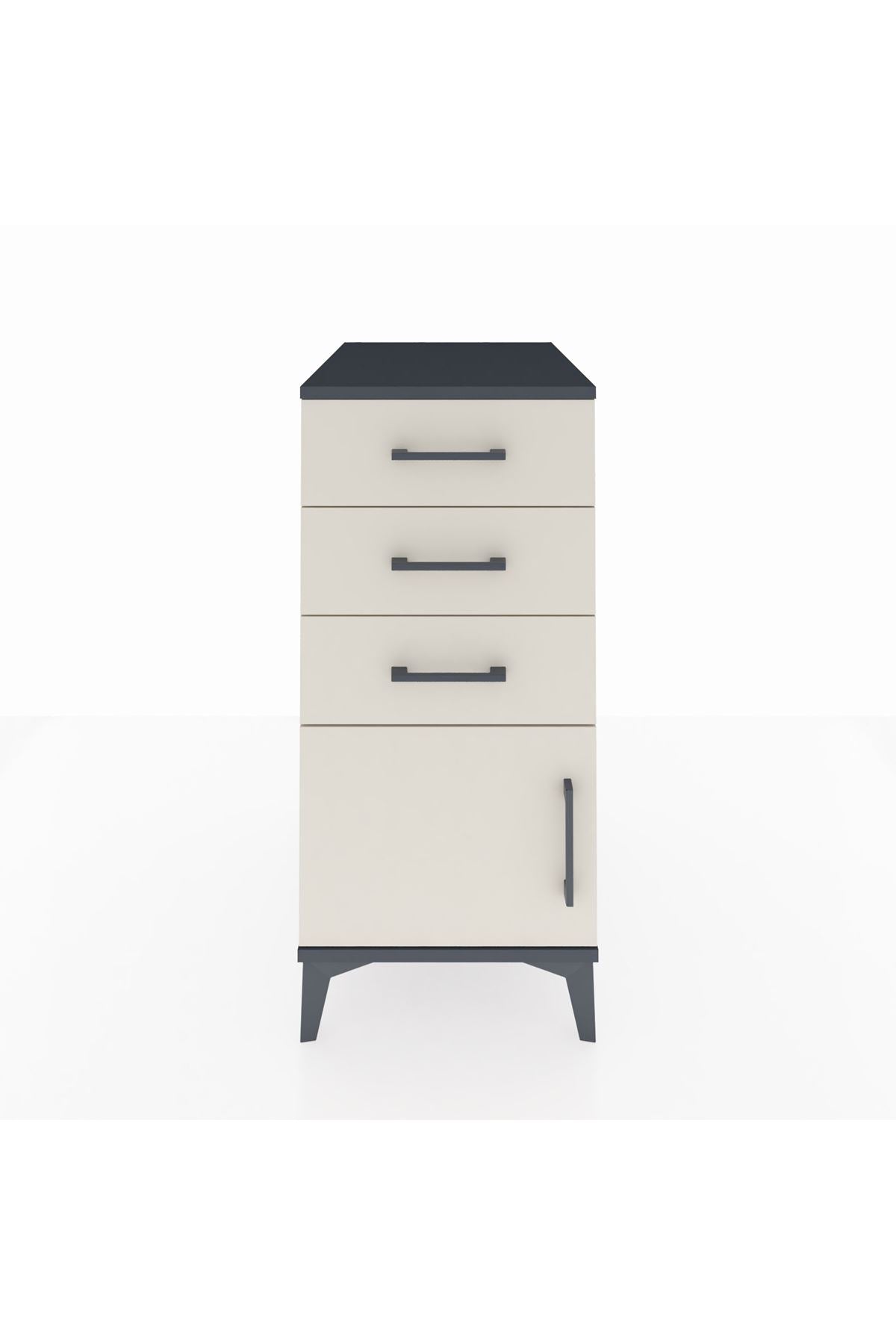 Kronos Komodin 3 Çekmeceli Tek Kapaklı 44x59x96 - S75M024V4C
