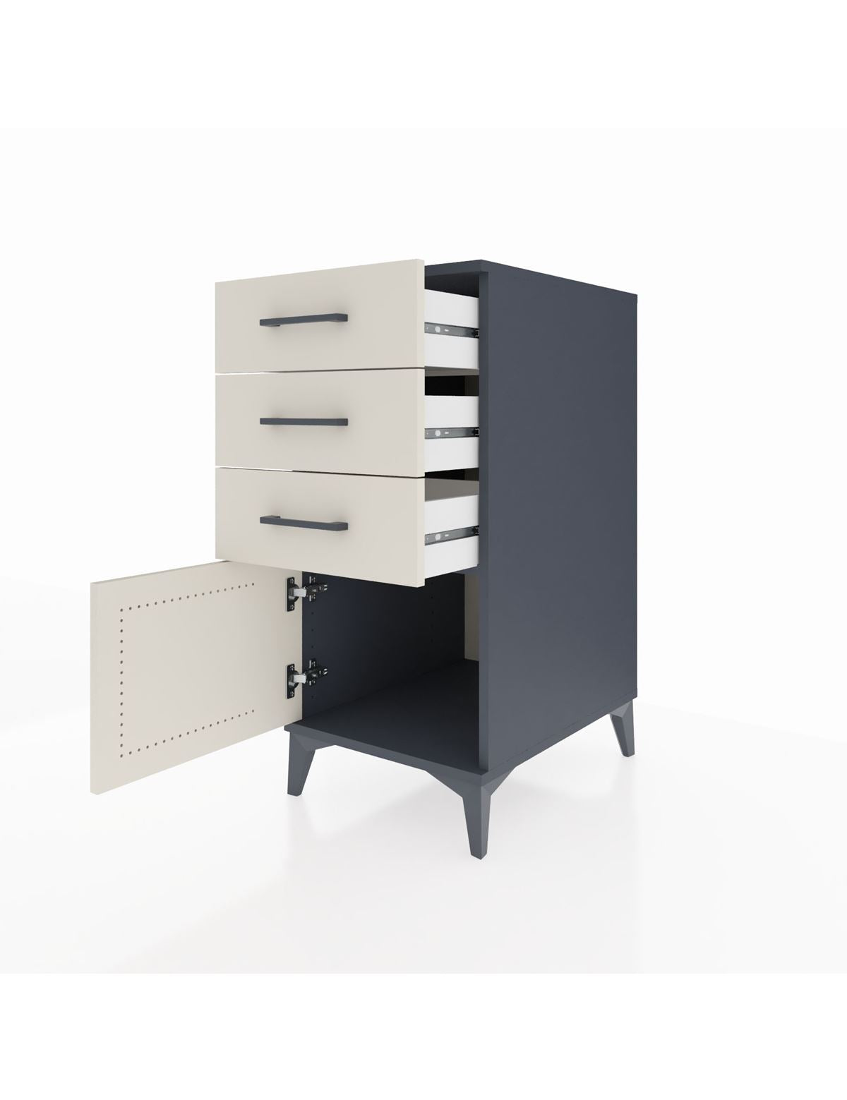 Kronos Komodin 3 Çekmeceli Tek Kapaklı 44x59x96 - S75M024V4C