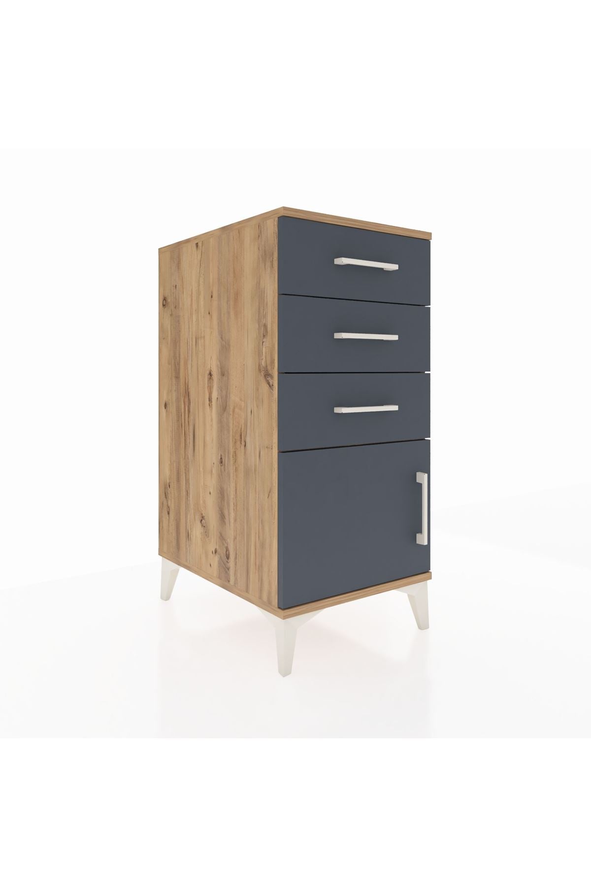 Kronos Komodin 3 Çekmeceli Tek Kapaklı 44x59x96 - S75M024V8C