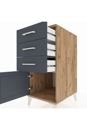 Kronos Komodin 3 Çekmeceli Tek Kapaklı 44x59x96 - S75M024V8C