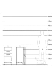 Kronos Komodin Tek Raflı 2 Çekmeceli Tek Kapaklı 44x59x96 - S75M025V5C