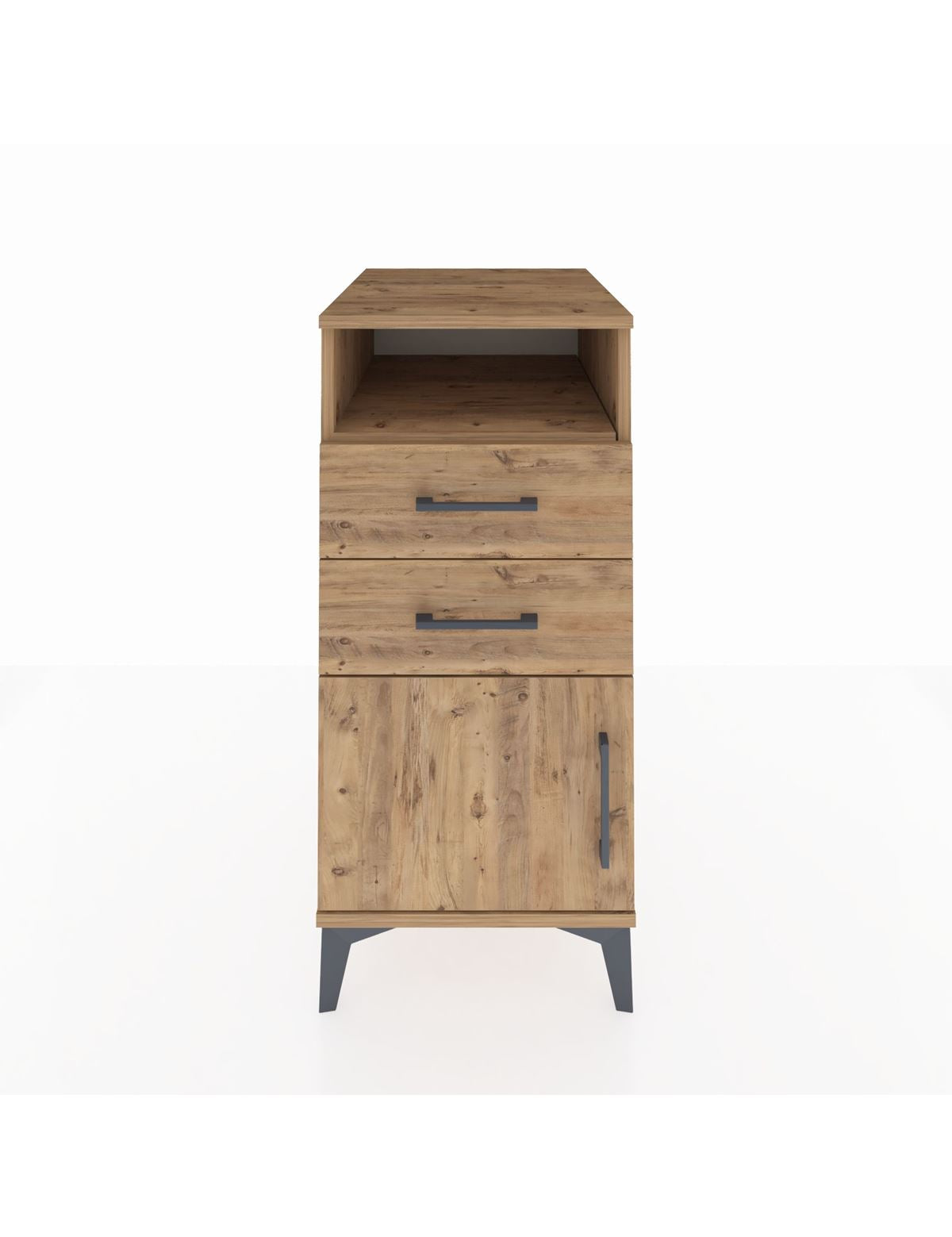 Kronos Komodin Tek Raflı 2 Çekmeceli Tek Kapaklı 44x59x96 - S75M025V9C