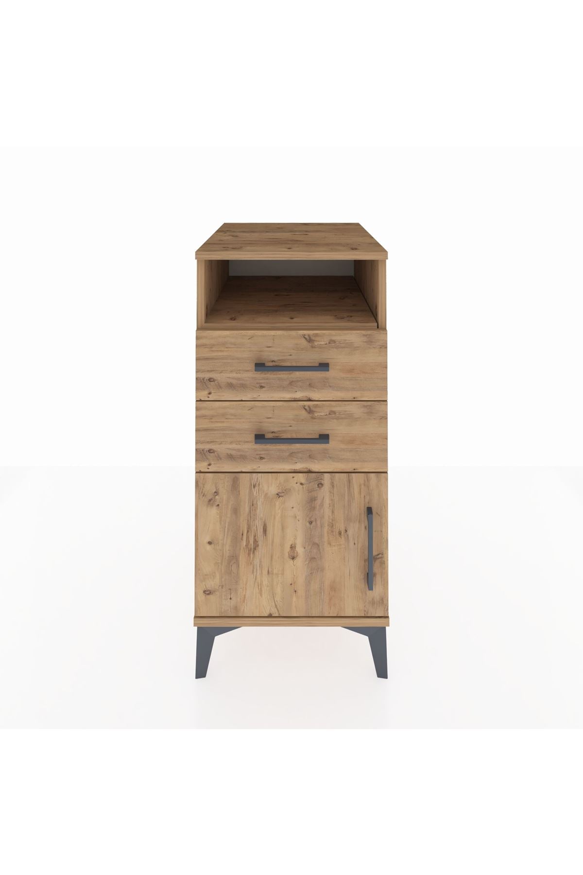 Kronos Komodin Tek Raflı 2 Çekmeceli Tek Kapaklı 44x59x96 - S75M025V9C