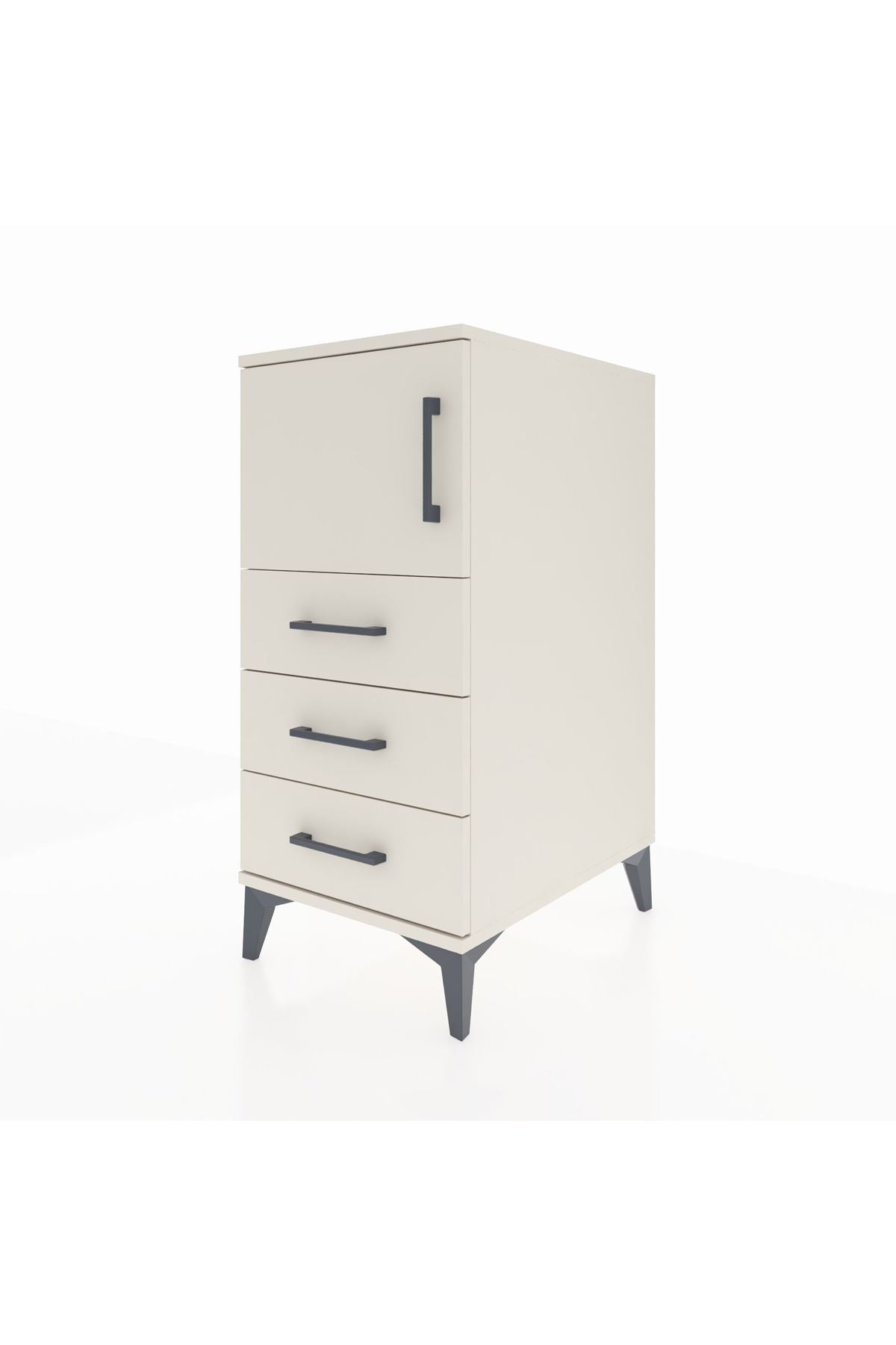 Kronos Komodin Tek Raflı 3 Çekmeceli Tek Kapaklı 44x59x96 - S75M026V1C