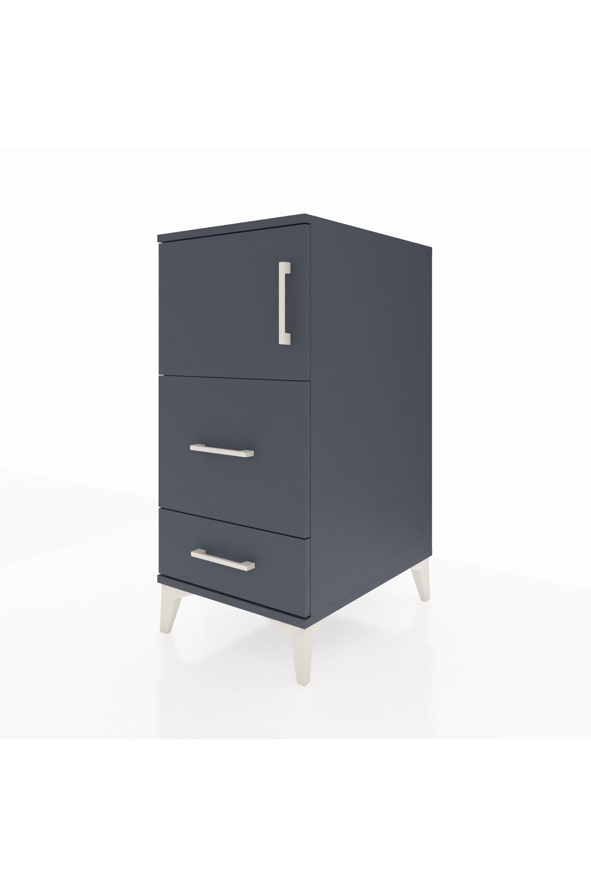 Kronos Komodin Tek Raflı 2 Çekmeceli Tek Kapaklı 44x59x96 - S75M027V5C