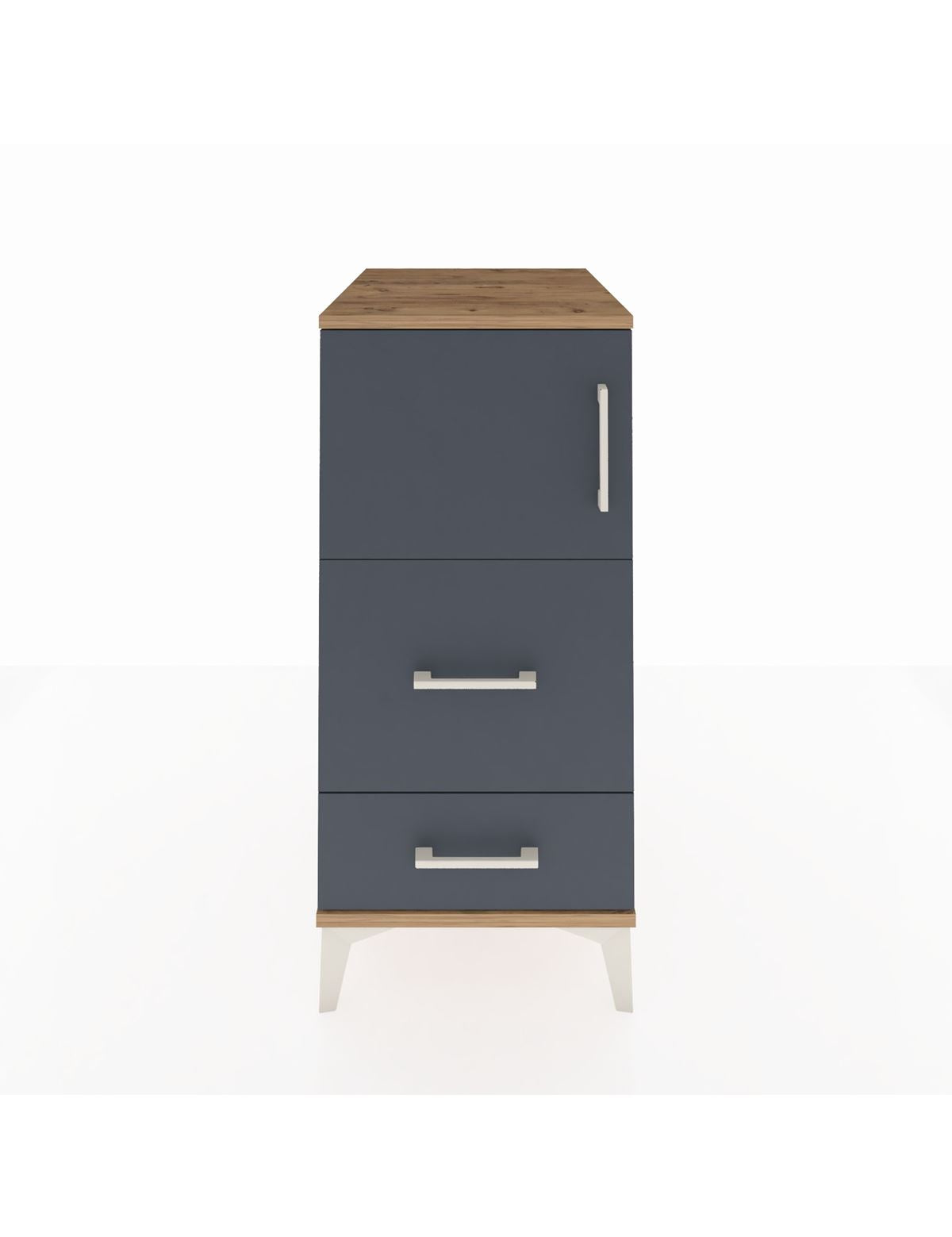 Kronos Komodin Tek Raflı 2 Çekmeceli Tek Kapaklı 44x59x96 - S75M027V8C