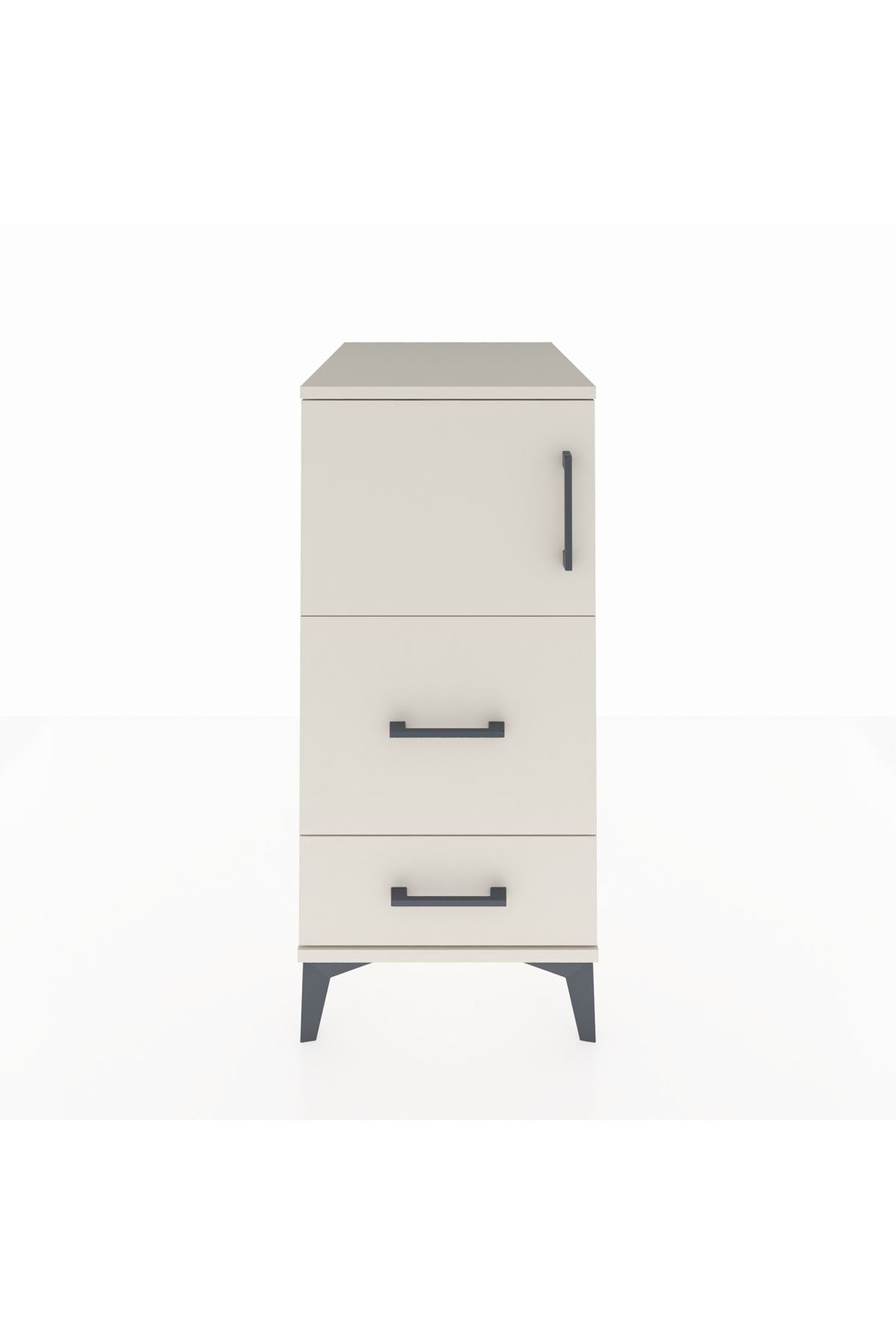 Kronos Komodin Tek Raflı 2 Çekmeceli Tek Kapaklı 44x59x96 - S75M028V1C