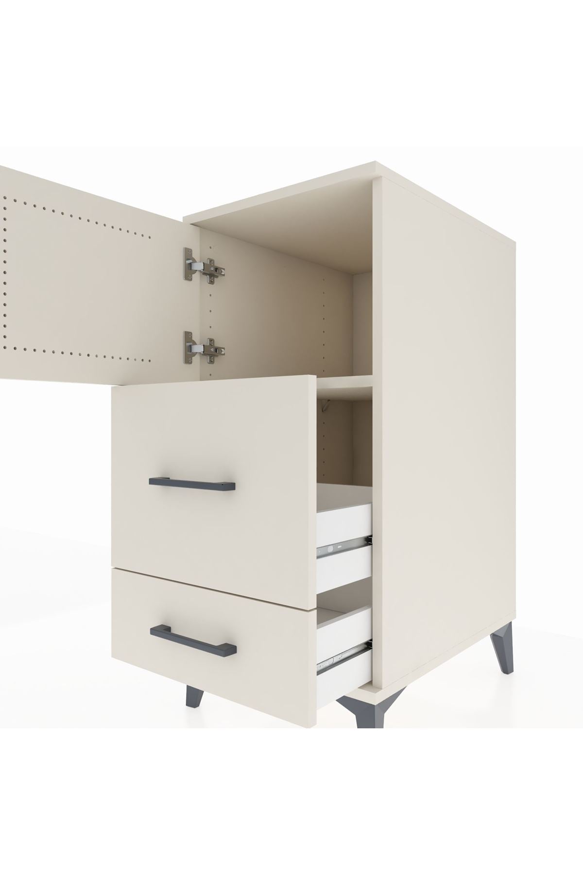 Kronos Komodin Tek Raflı 2 Çekmeceli Tek Kapaklı 44x59x96 - S75M028V1C