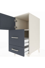Kronos Komodin Tek Raflı 2 Çekmeceli Tek Kapaklı 44x59x96 - S75M028V2C