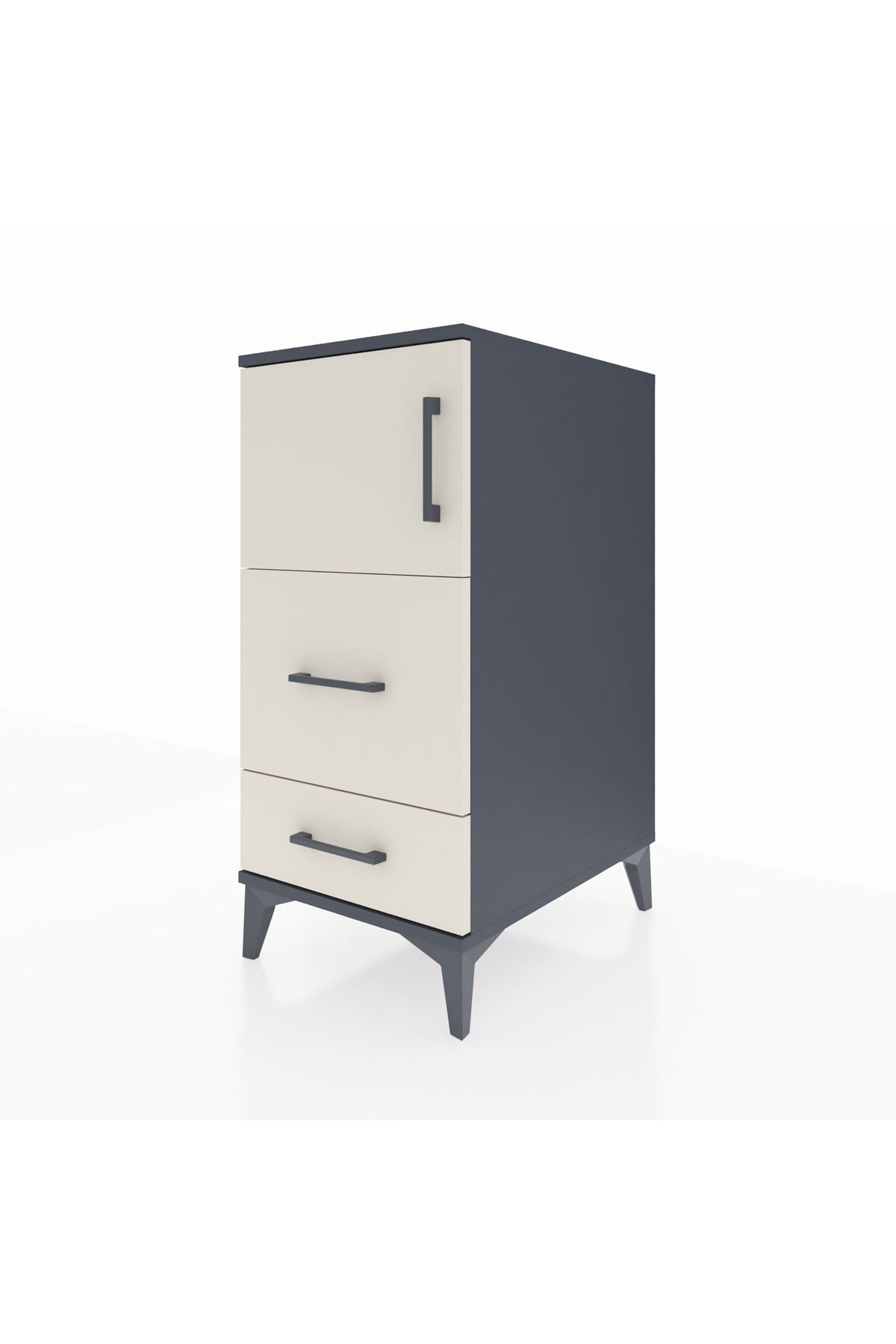 Kronos Komodin Tek Raflı 2 Çekmeceli Tek Kapaklı 44x59x96 - S75M028V4C