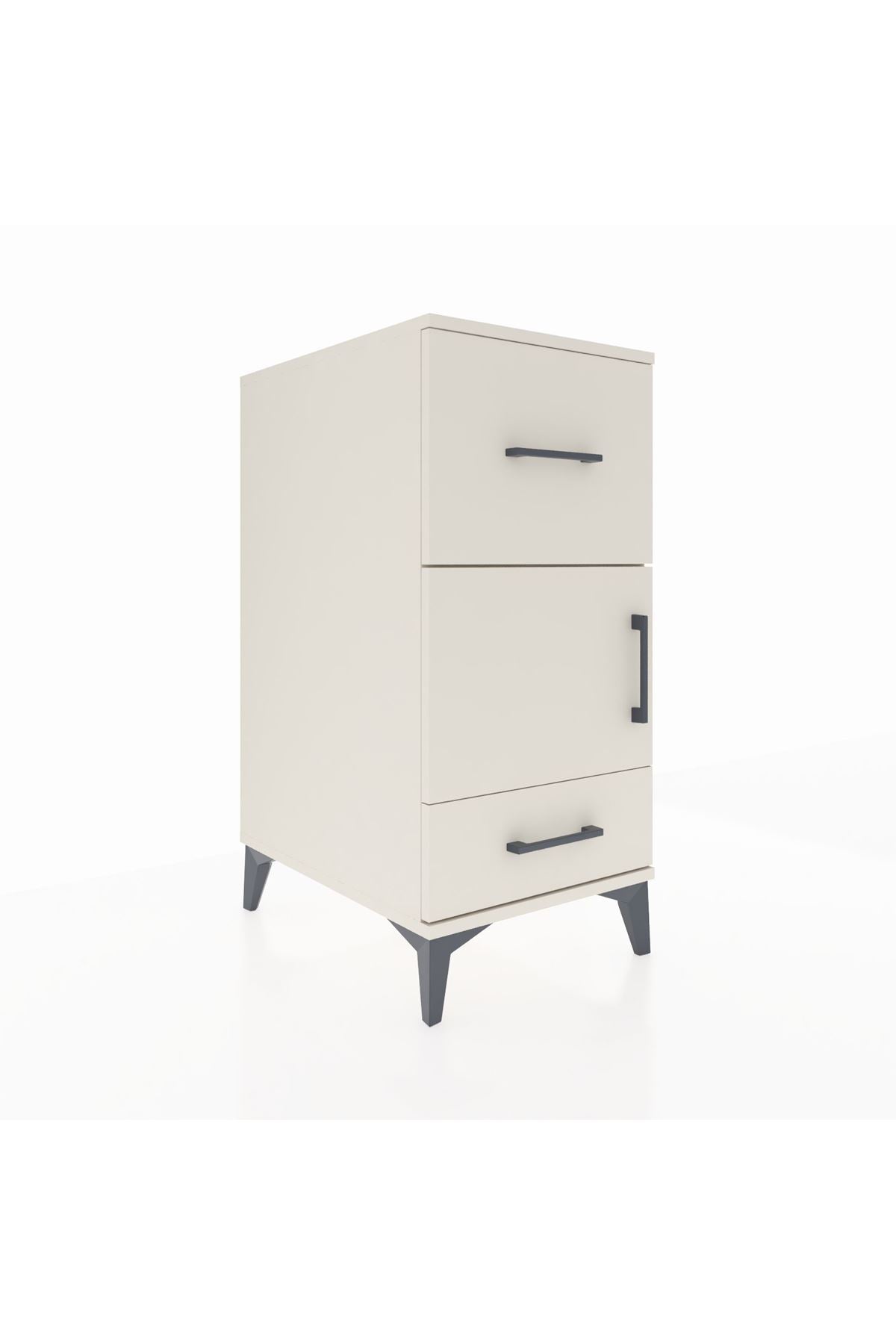 Kronos Komodin Tek Raflı 2 Çekmeceli Tek Kapaklı 44x59x96 - S75M029V1C
