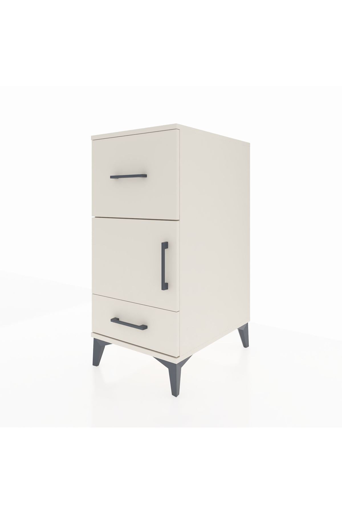 Kronos Komodin Tek Raflı 2 Çekmeceli Tek Kapaklı 44x59x96 - S75M029V1C