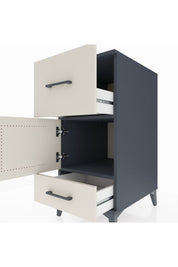Kronos Komodin Tek Raflı 2 Çekmeceli Tek Kapaklı 44x59x96 - S75M029V4C