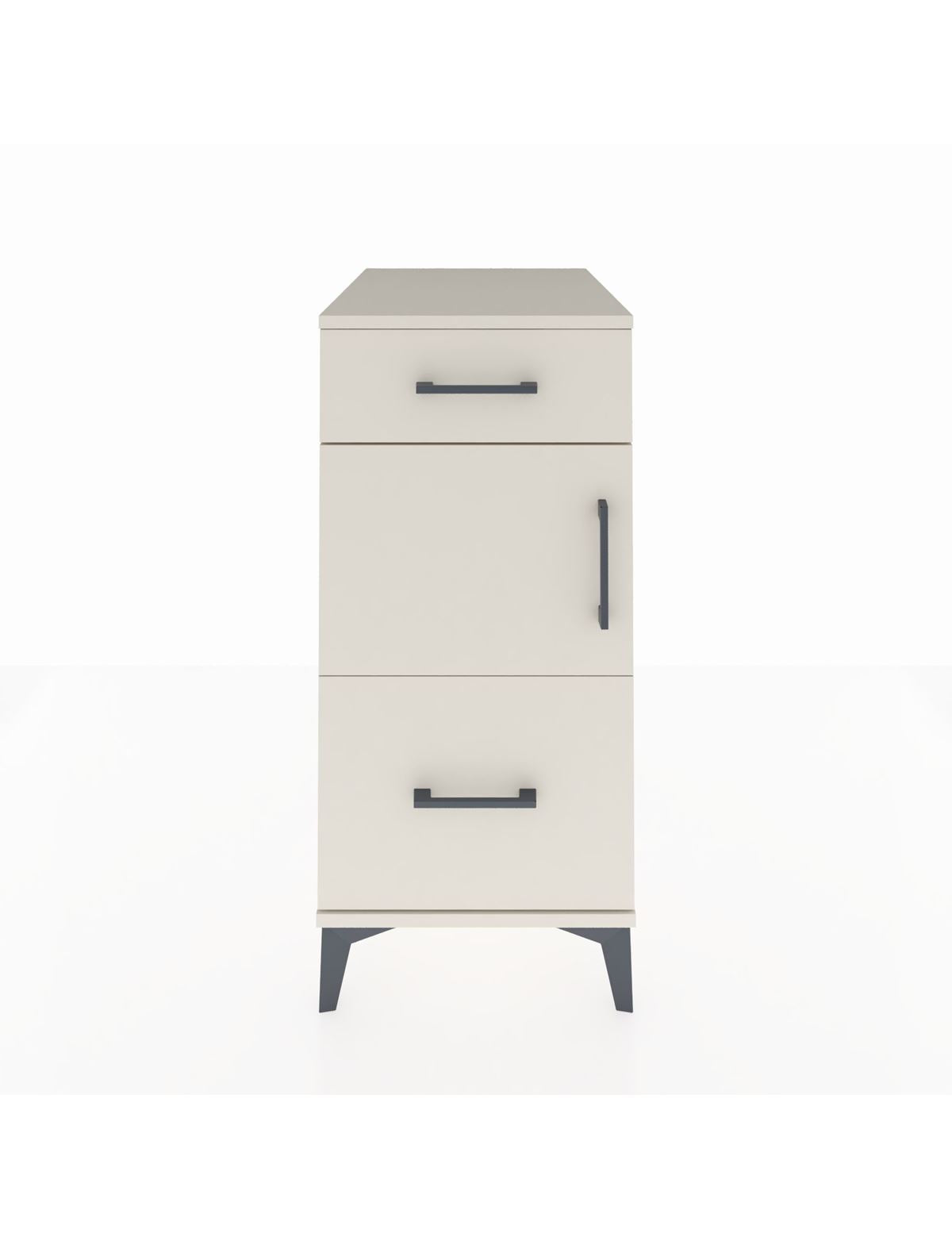 Kronos Komodin Tek Raflı 2 Çekmeceli Tek Kapaklı 44x59x96 - S75M030V1C